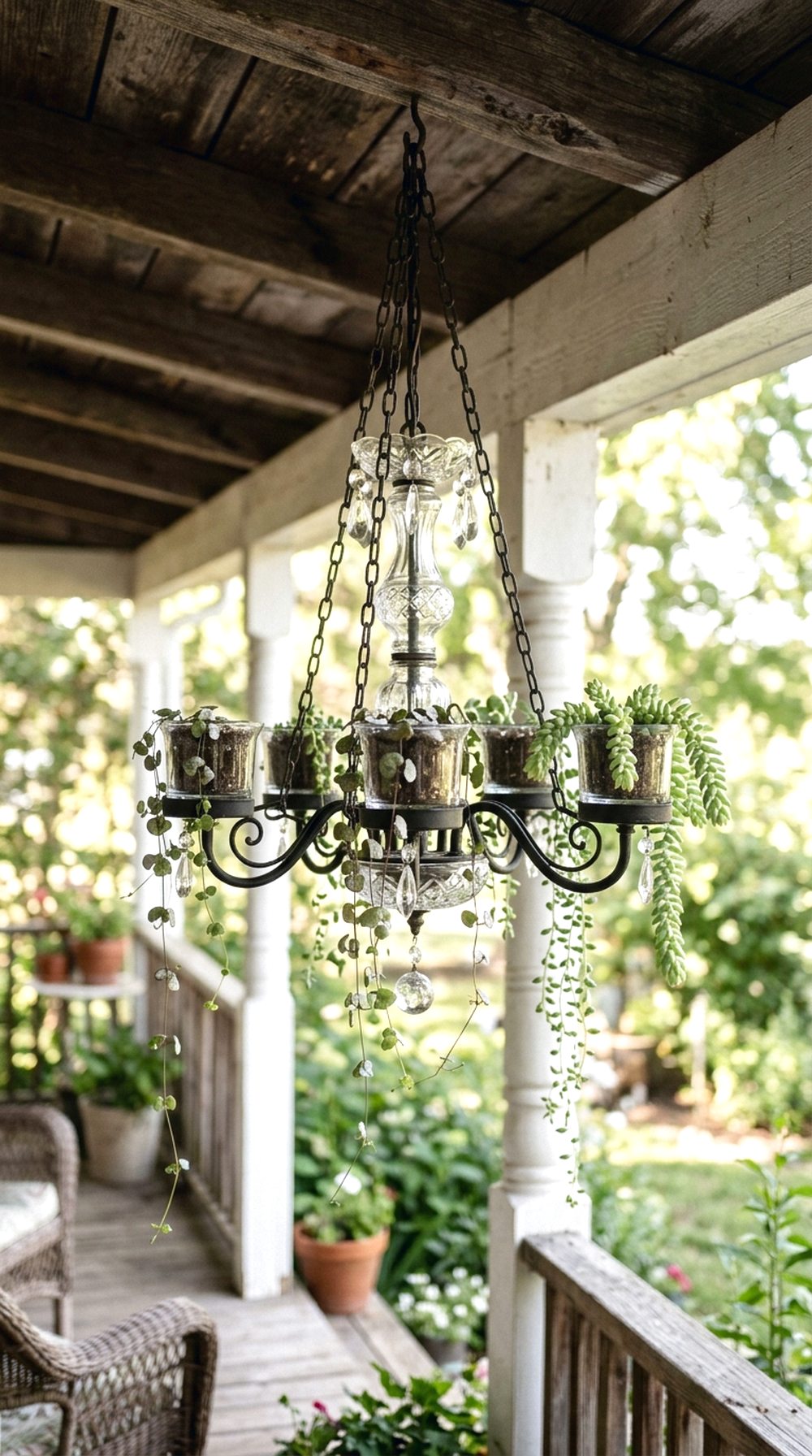 Glass Chandelier Planter