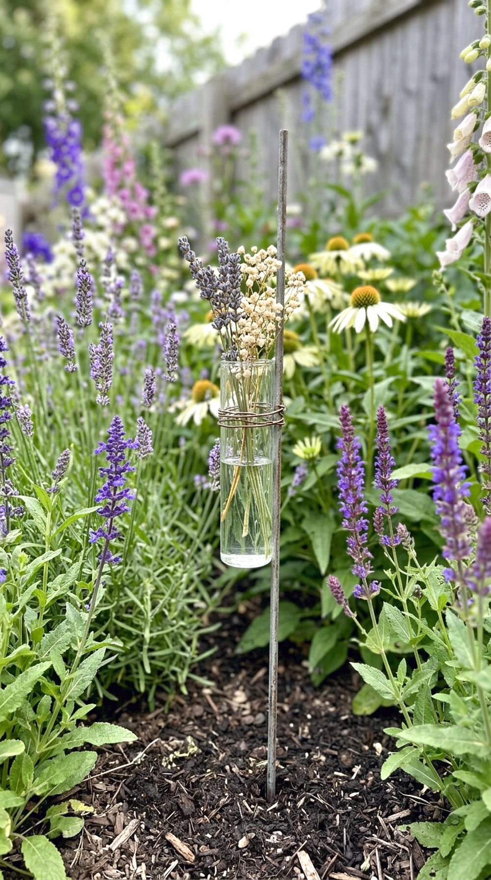 Glass Vase Garden Stake