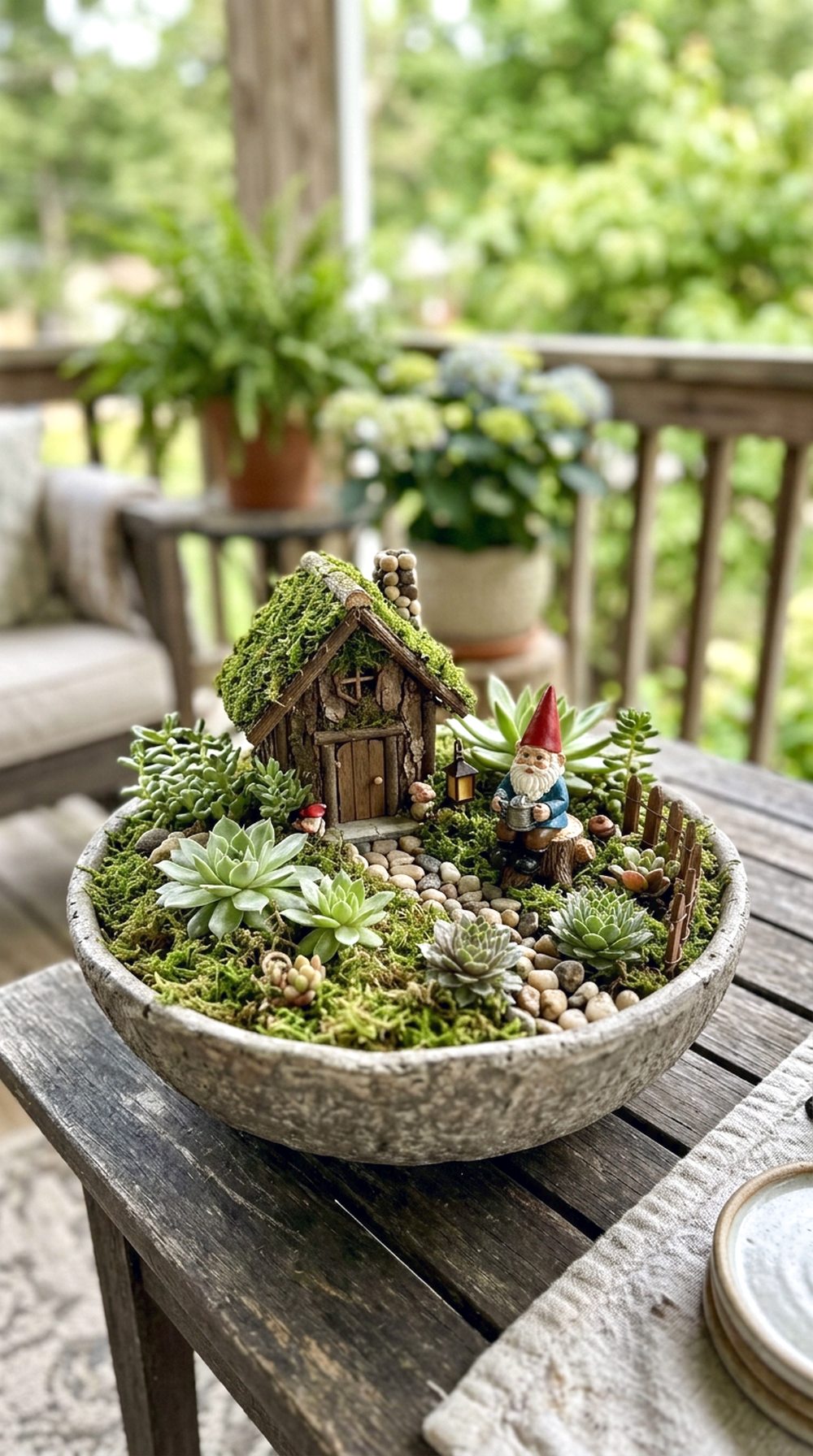 Gnome Fairy Garden Bowl
