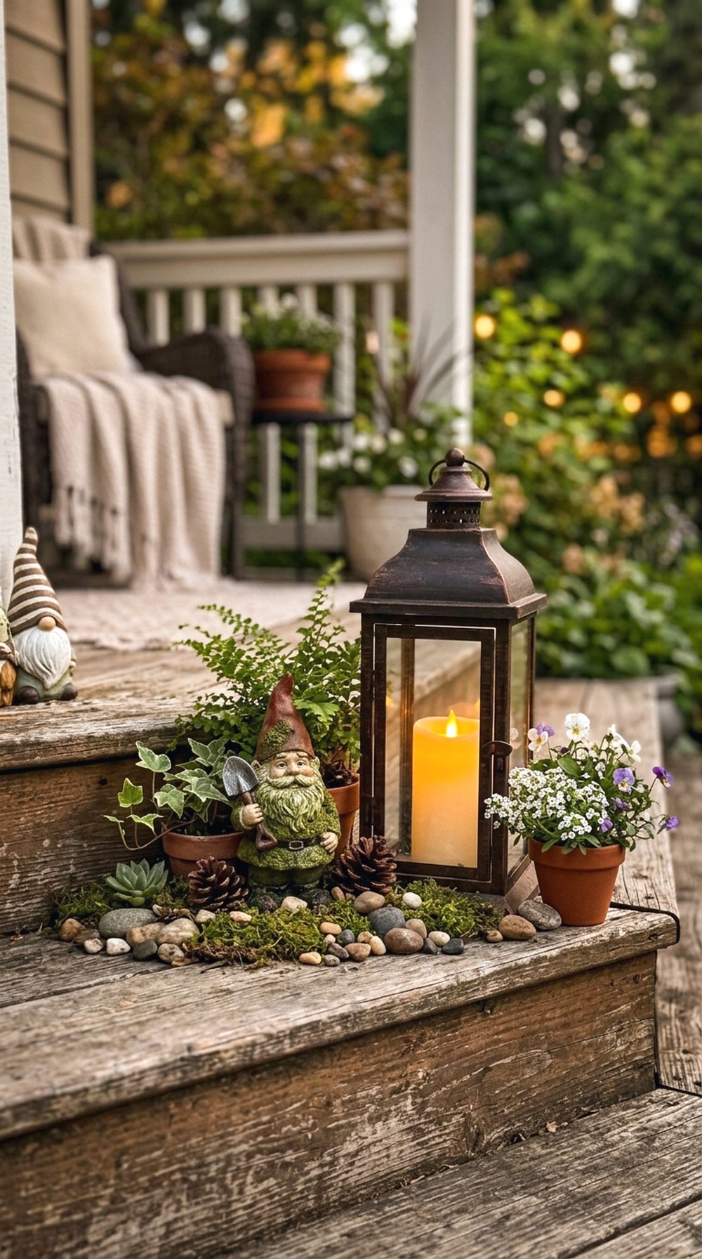 Gnome Lantern Garden Corner