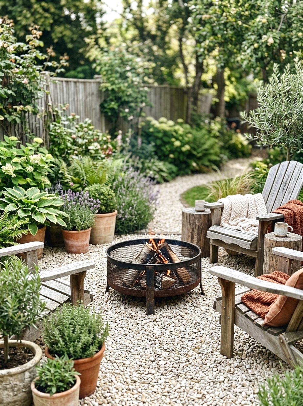 Gravel Fire Pit Corner