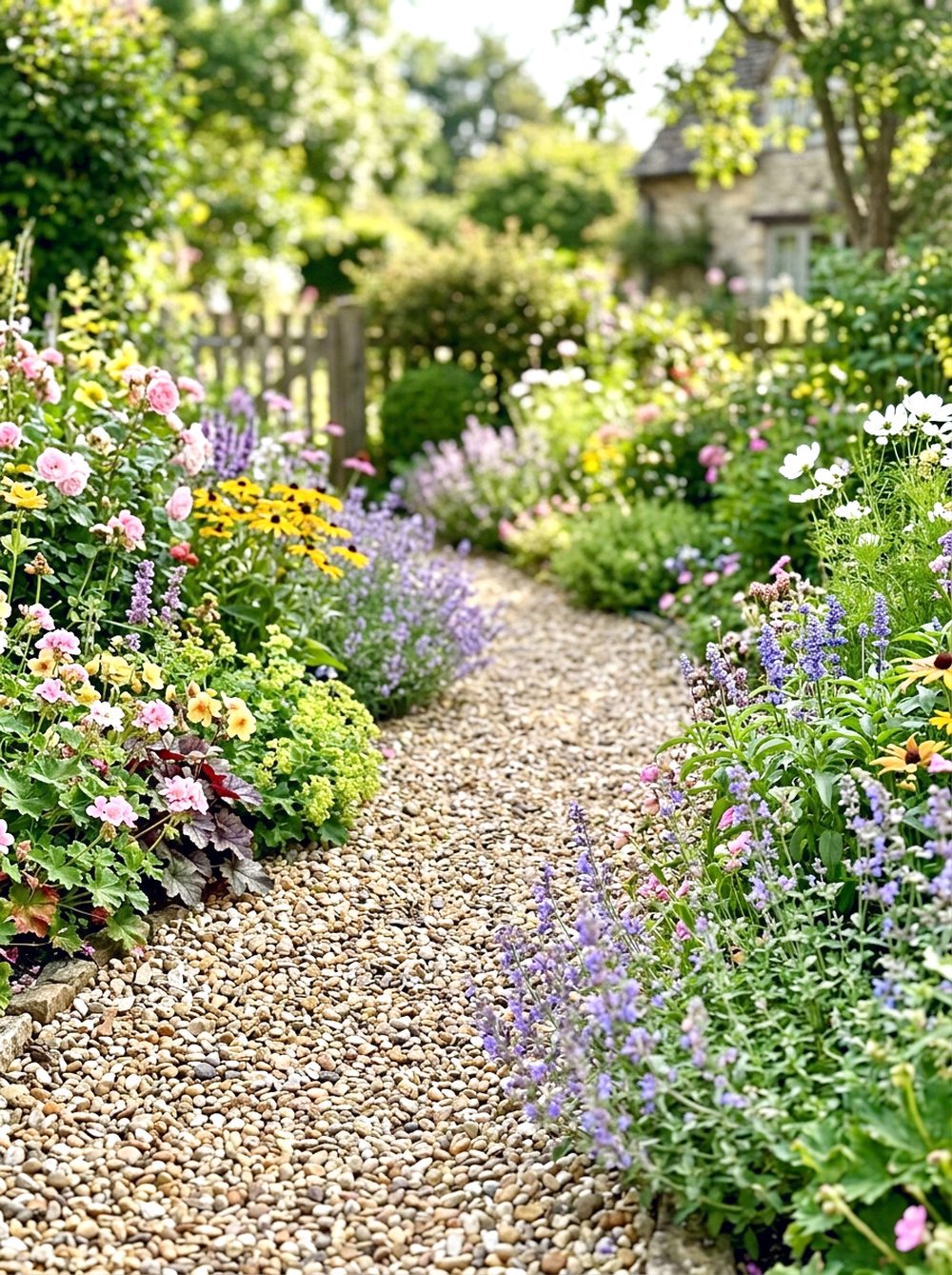 Gravel Path With Flower Borders