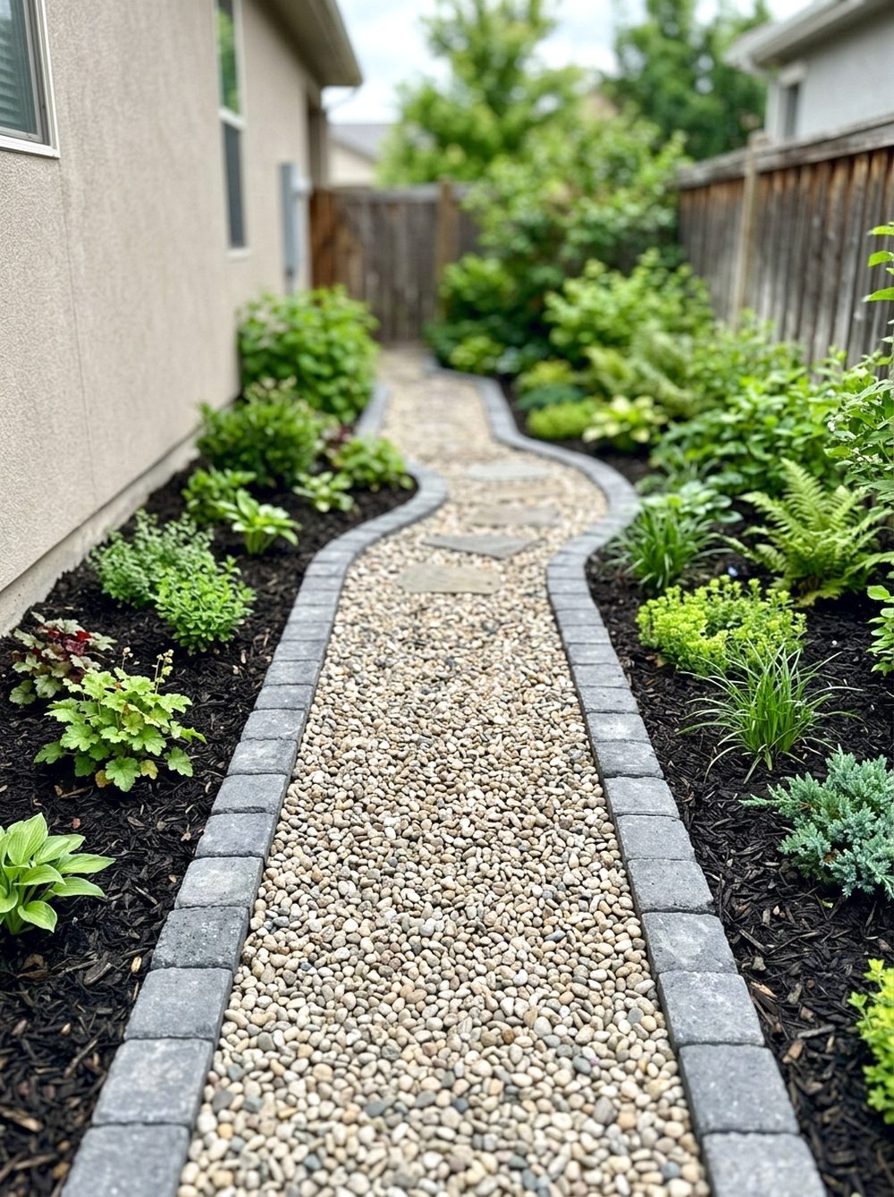 Gravel Path With Paver Edges