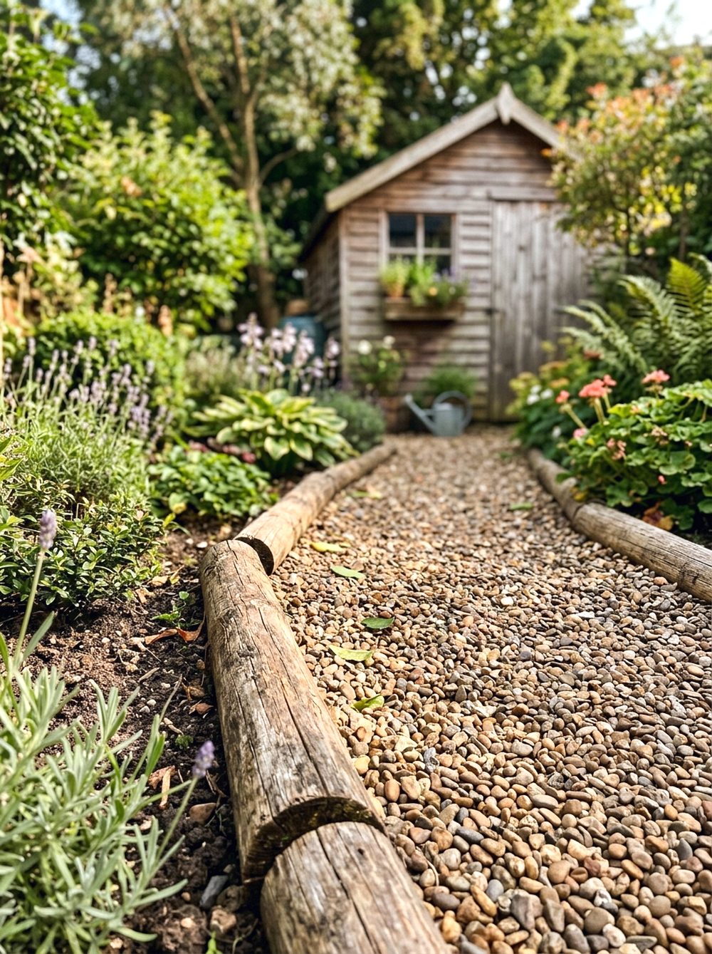 Gravel Path With Wooden Edging