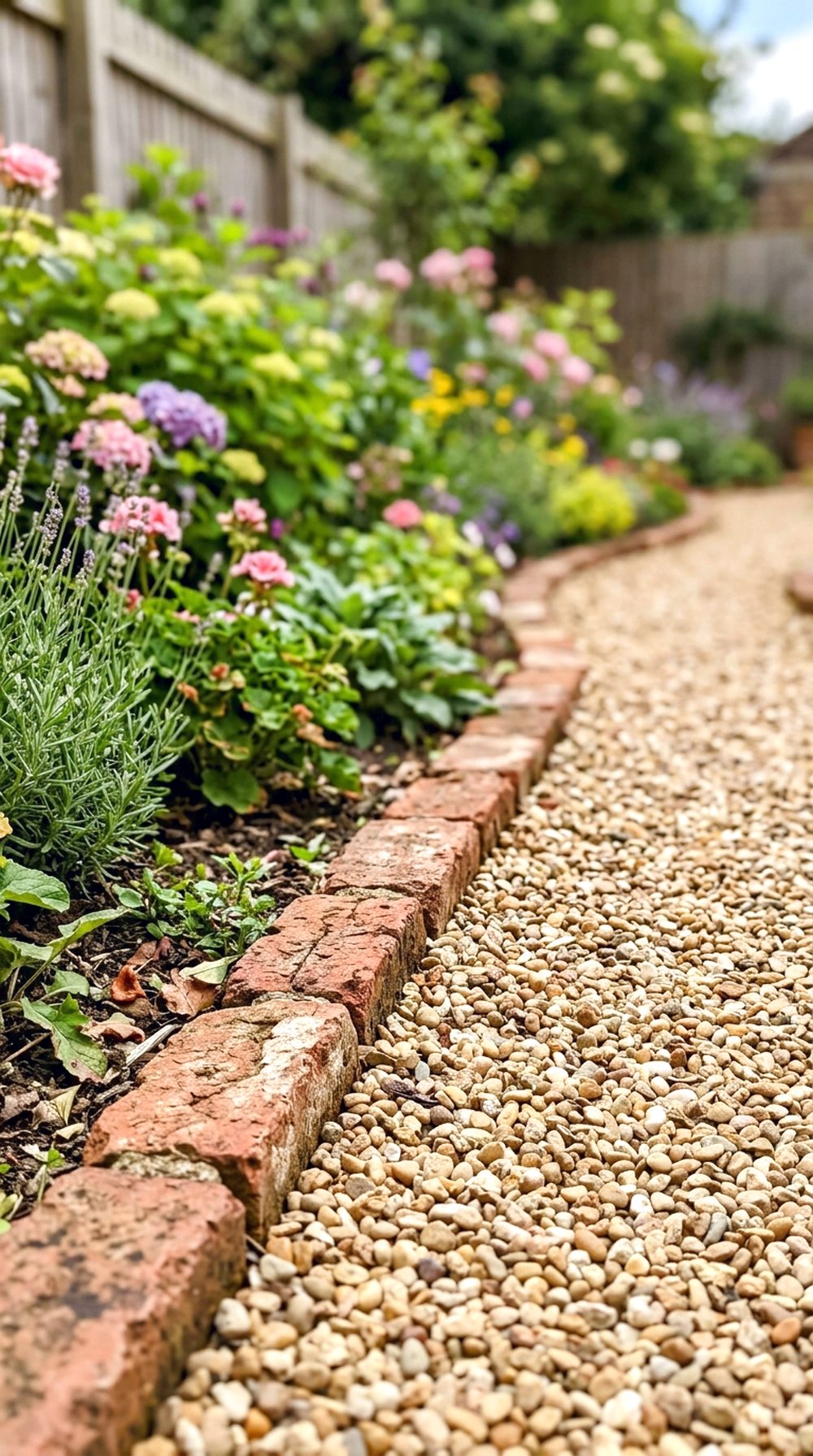 Gravel Pathway With Brick Border