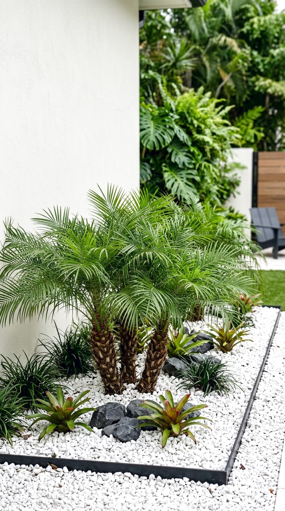 Gravel and Palm Bed