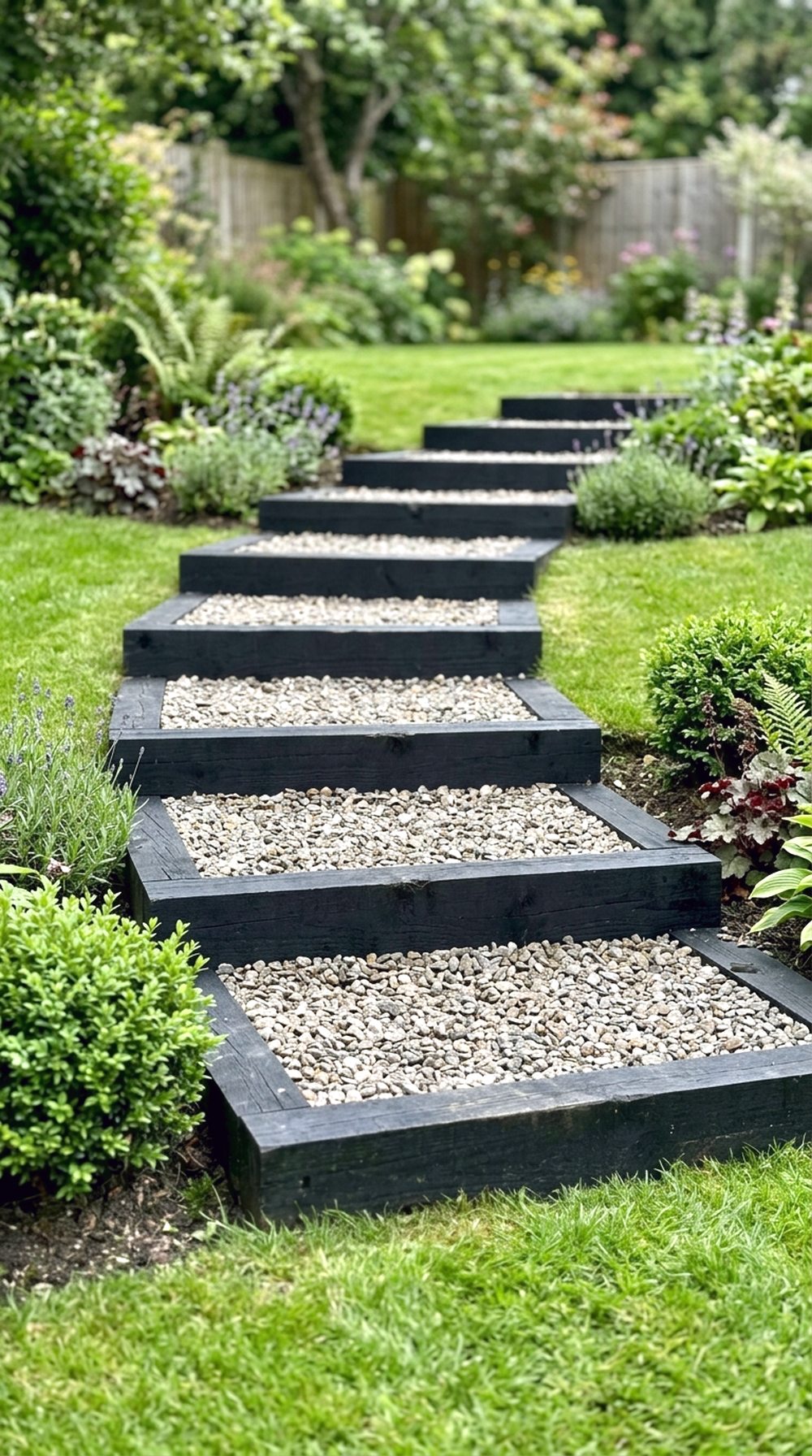 Gravel and Timber Steps