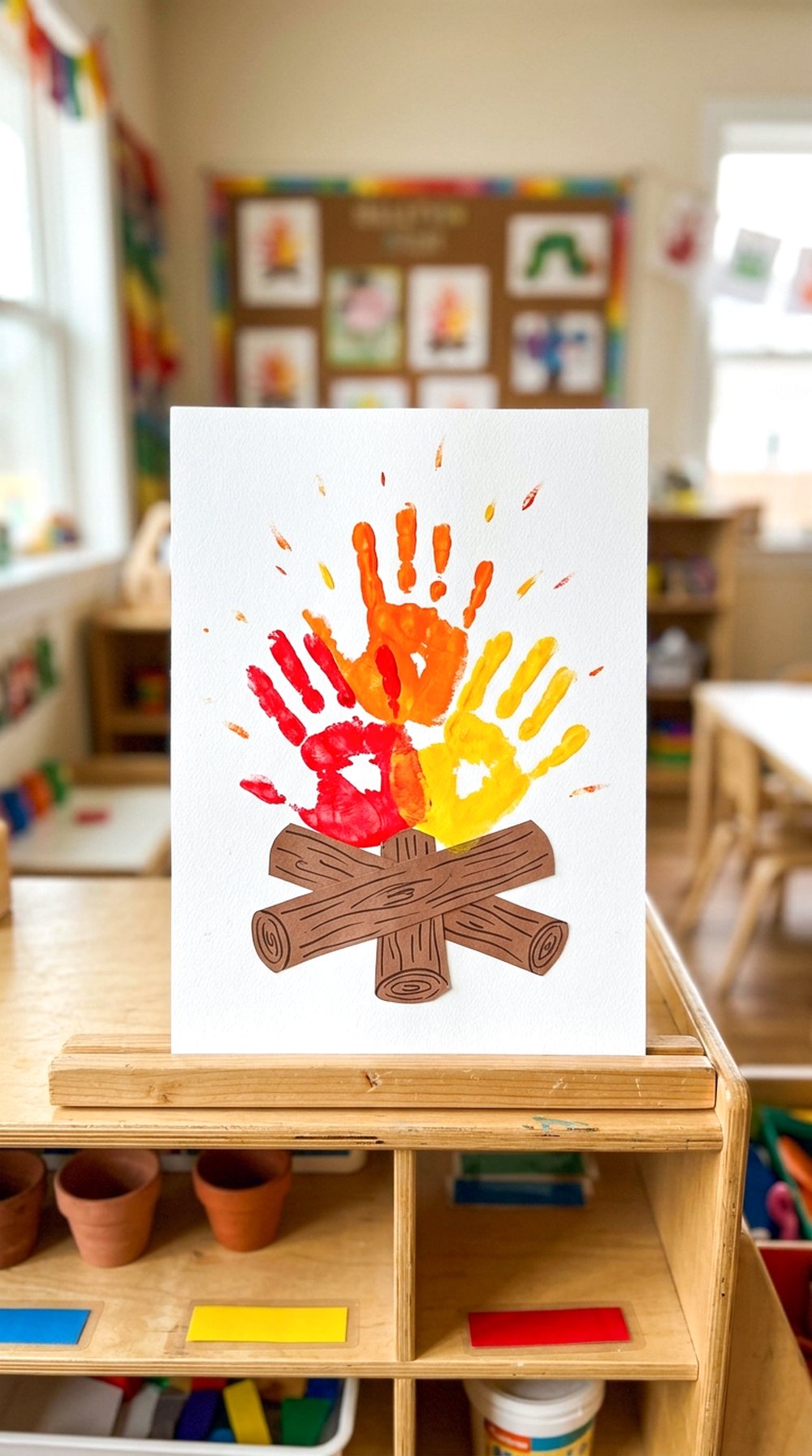 Handprint Campfire Art