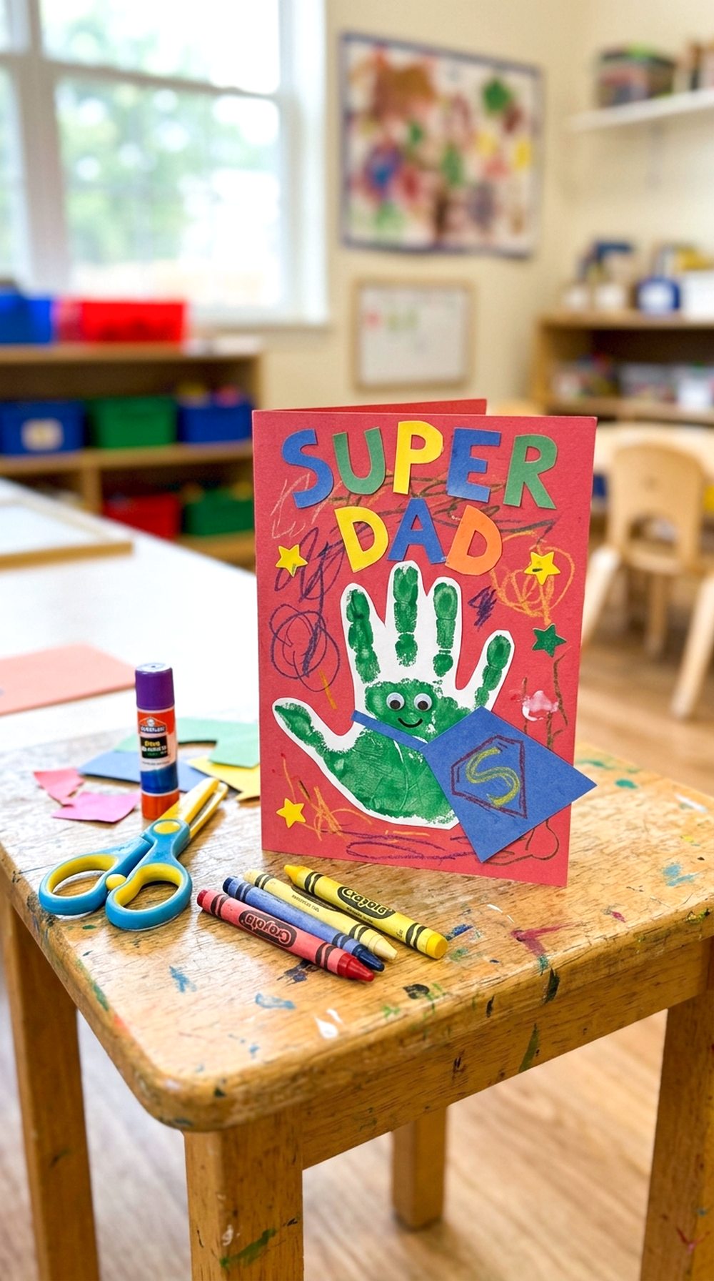 Handprint Super Dad Card