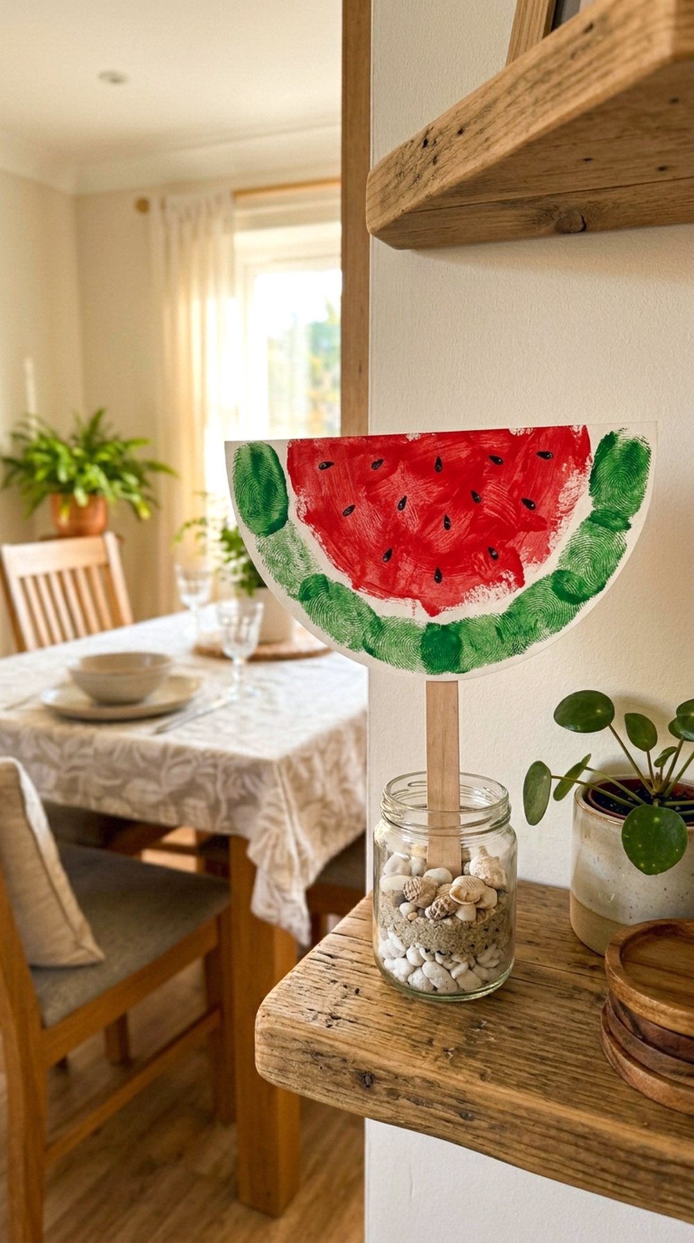 Handprint Watermelon Slice