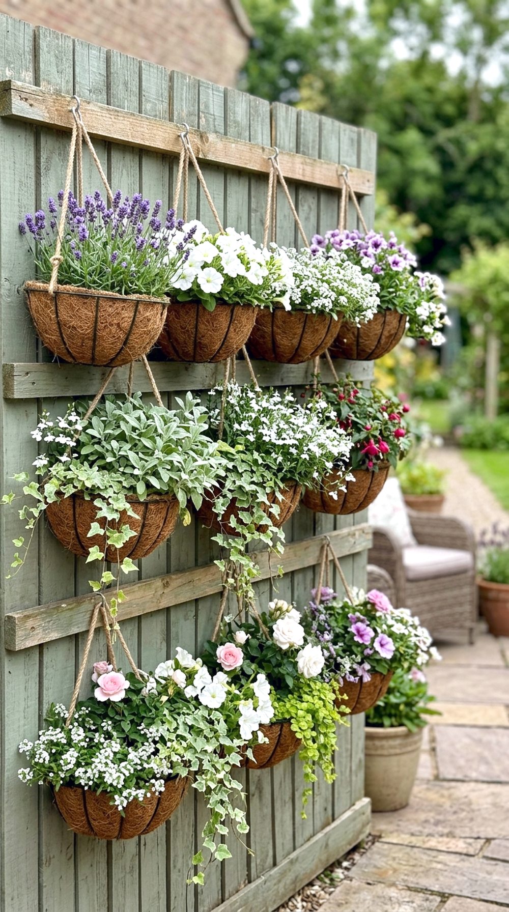 Hanging Basket Flower Wall