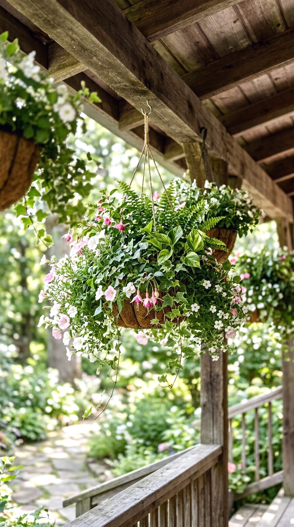Hanging Baskets in a Shady Porch