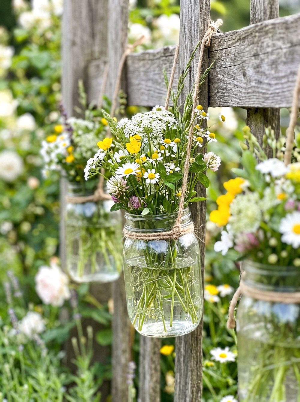 Hanging Mason Jar Vases