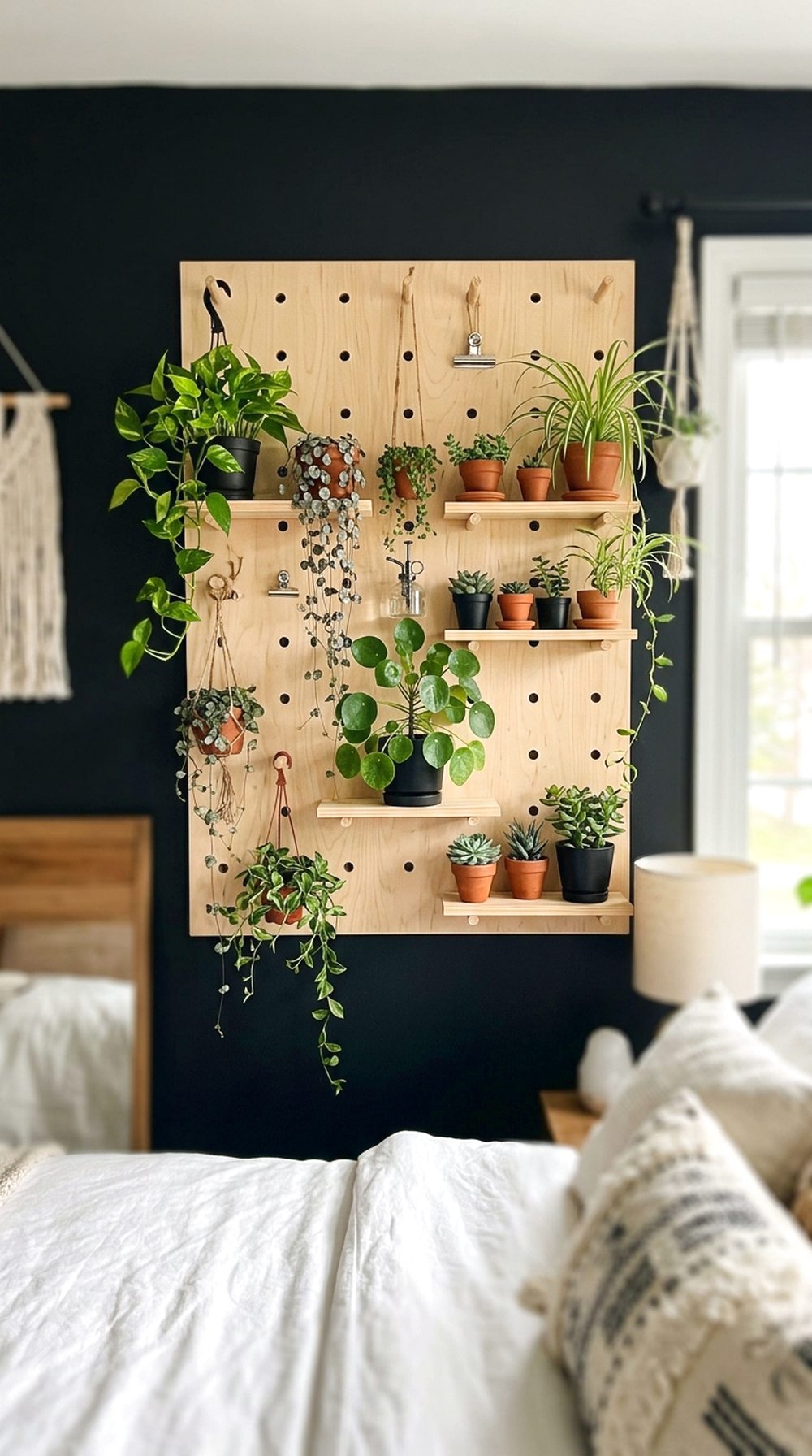 Indoor Pegboard Plant Wall
