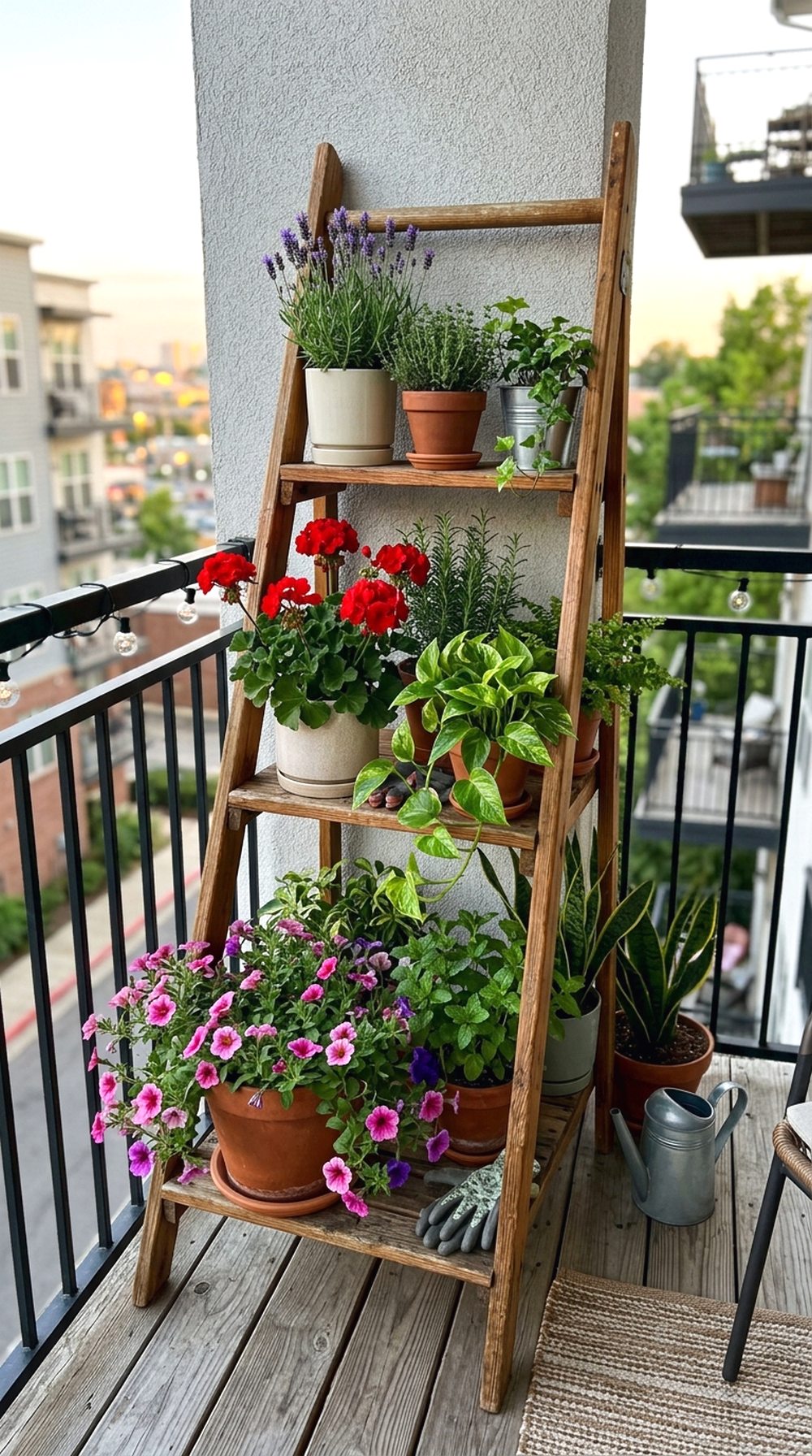 Ladder Shelf Container Garden