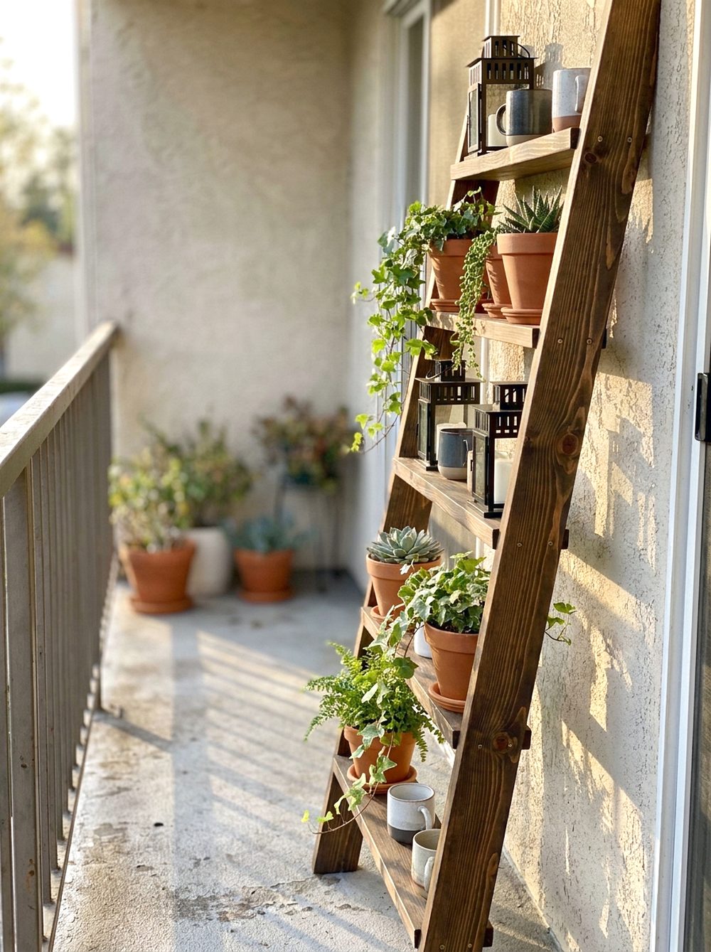 Ladder Shelf Plant Display