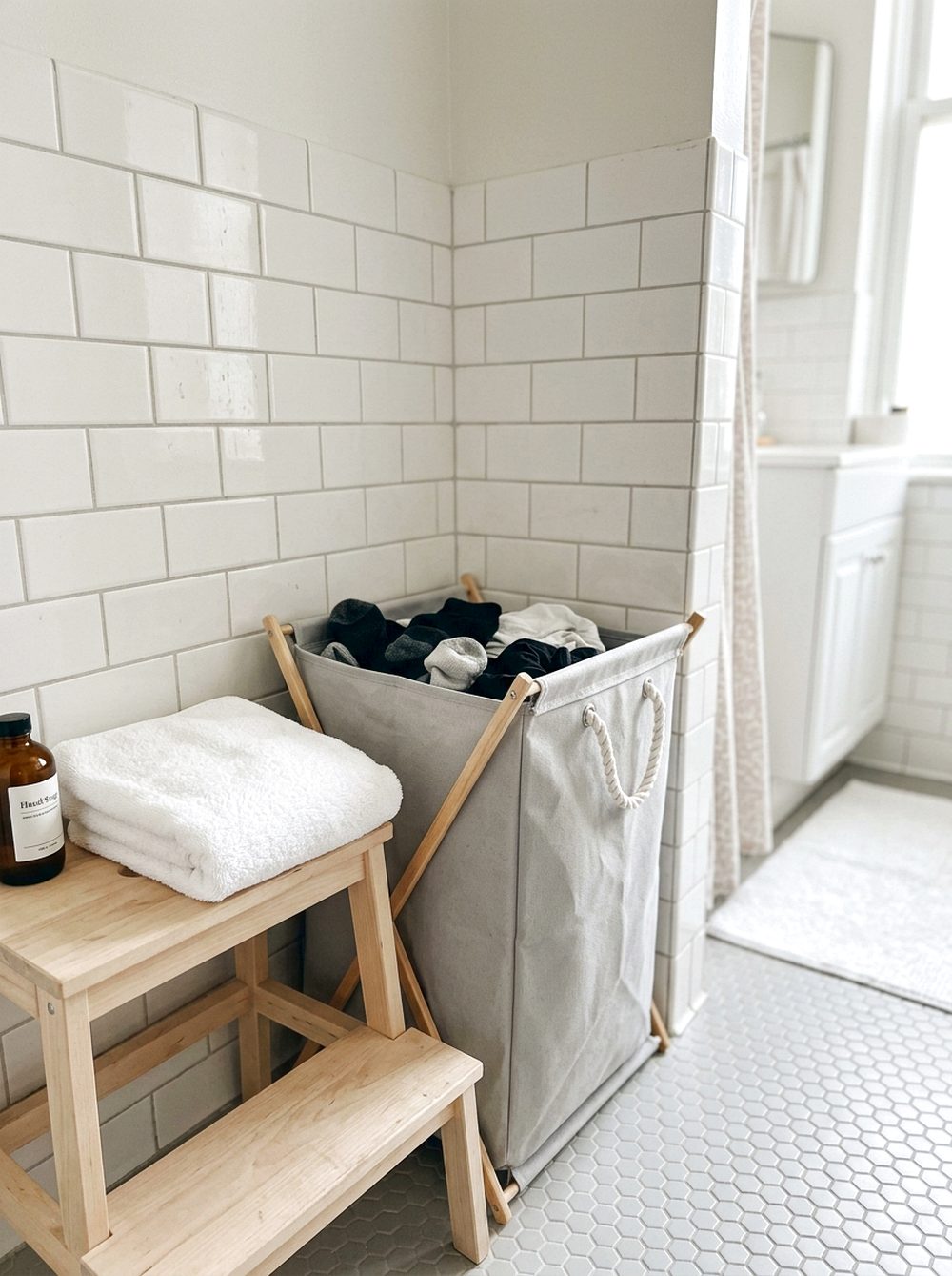 Laundry Hamper Corner Setup