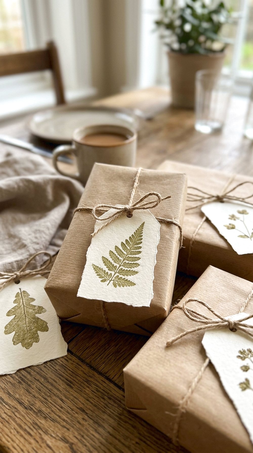Leaf Rubbing Gift Tags