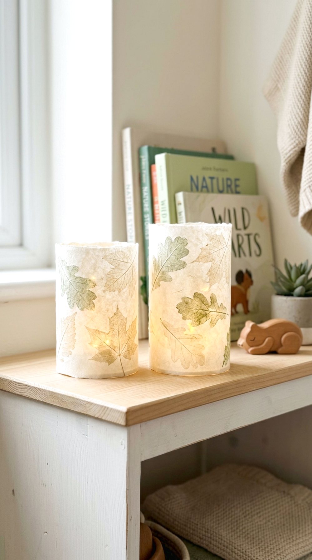 Leaf Rubbing Paper Lanterns