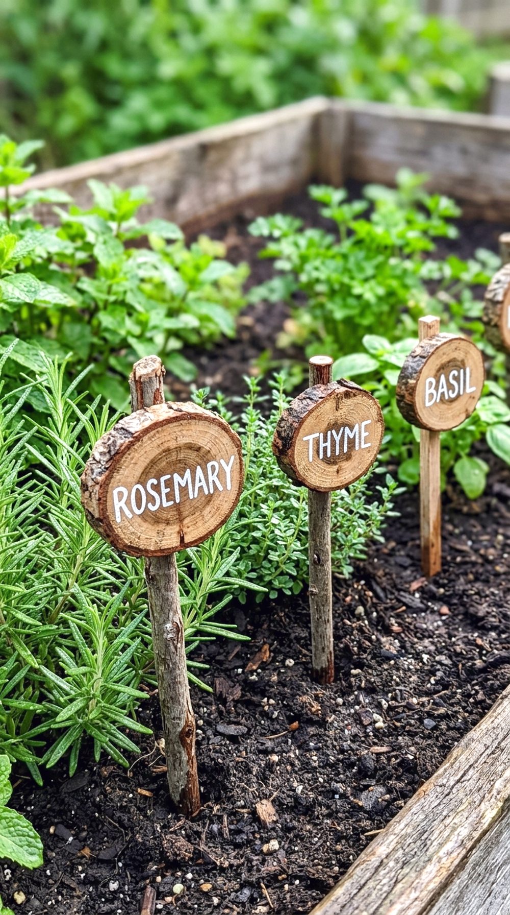 Log Slice Plant Markers