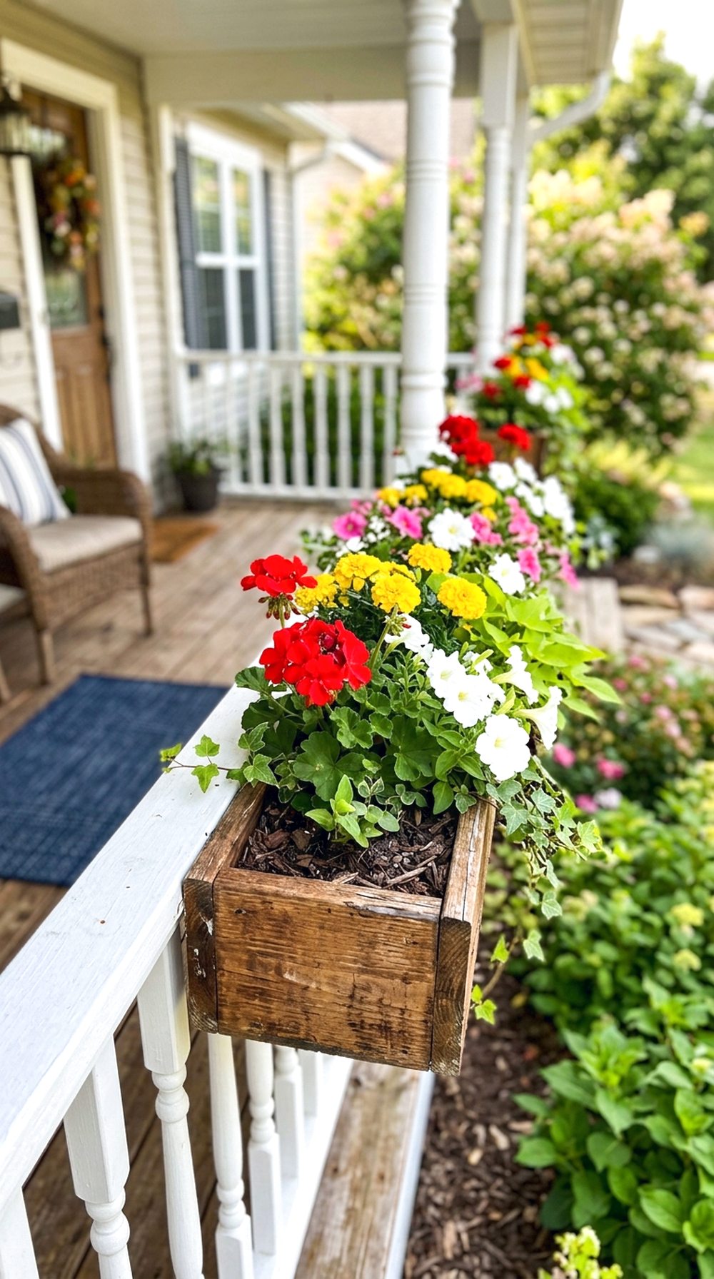 Long Porch Railing Planter Box