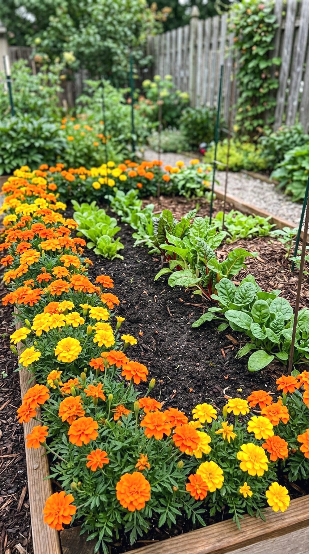 Marigold Vegetable Garden Border