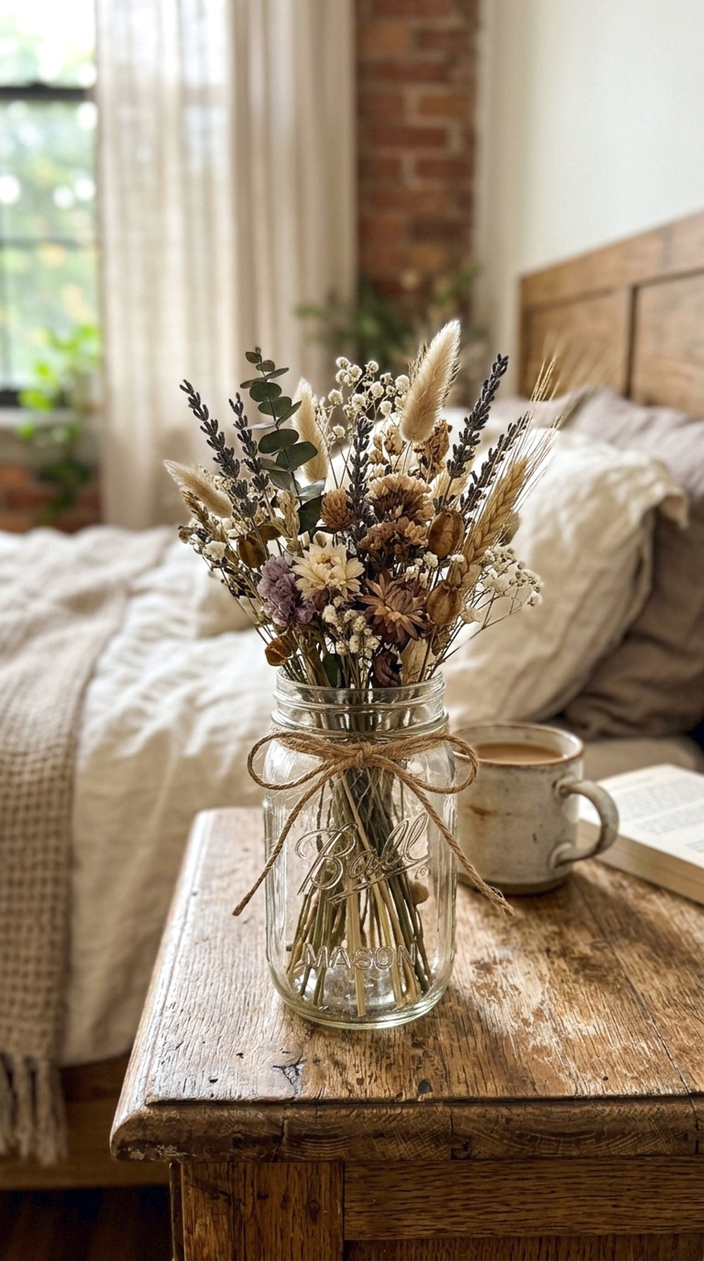 Mason Jar Bedside Vase