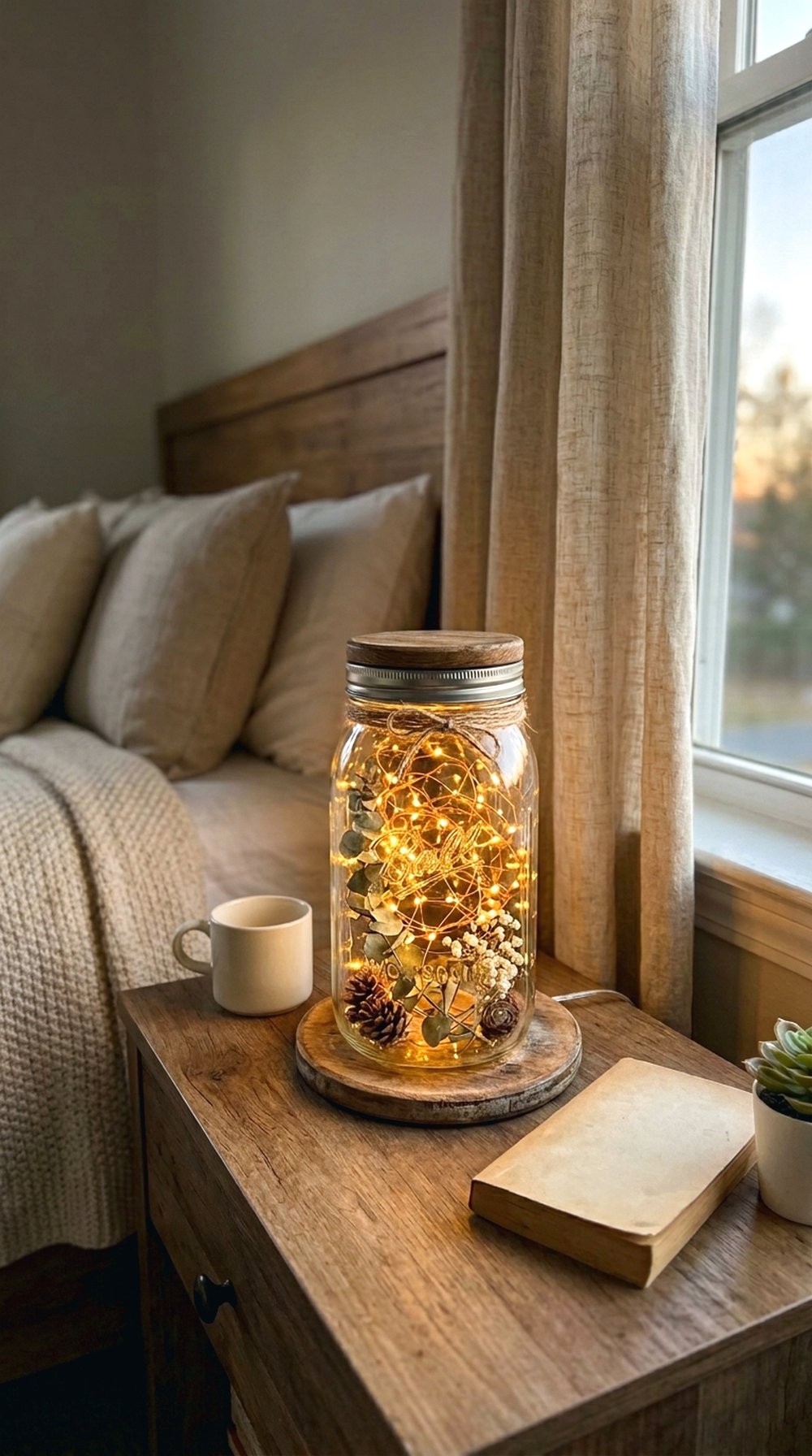 Mason Jar Fairy Light Lamp
