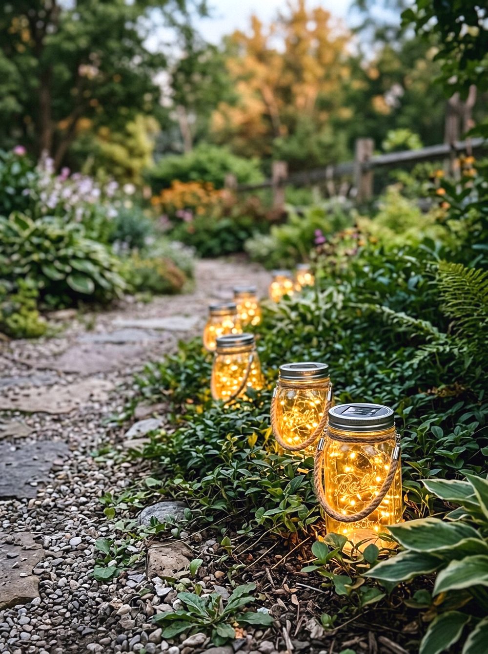 Mason Jar Path Lights