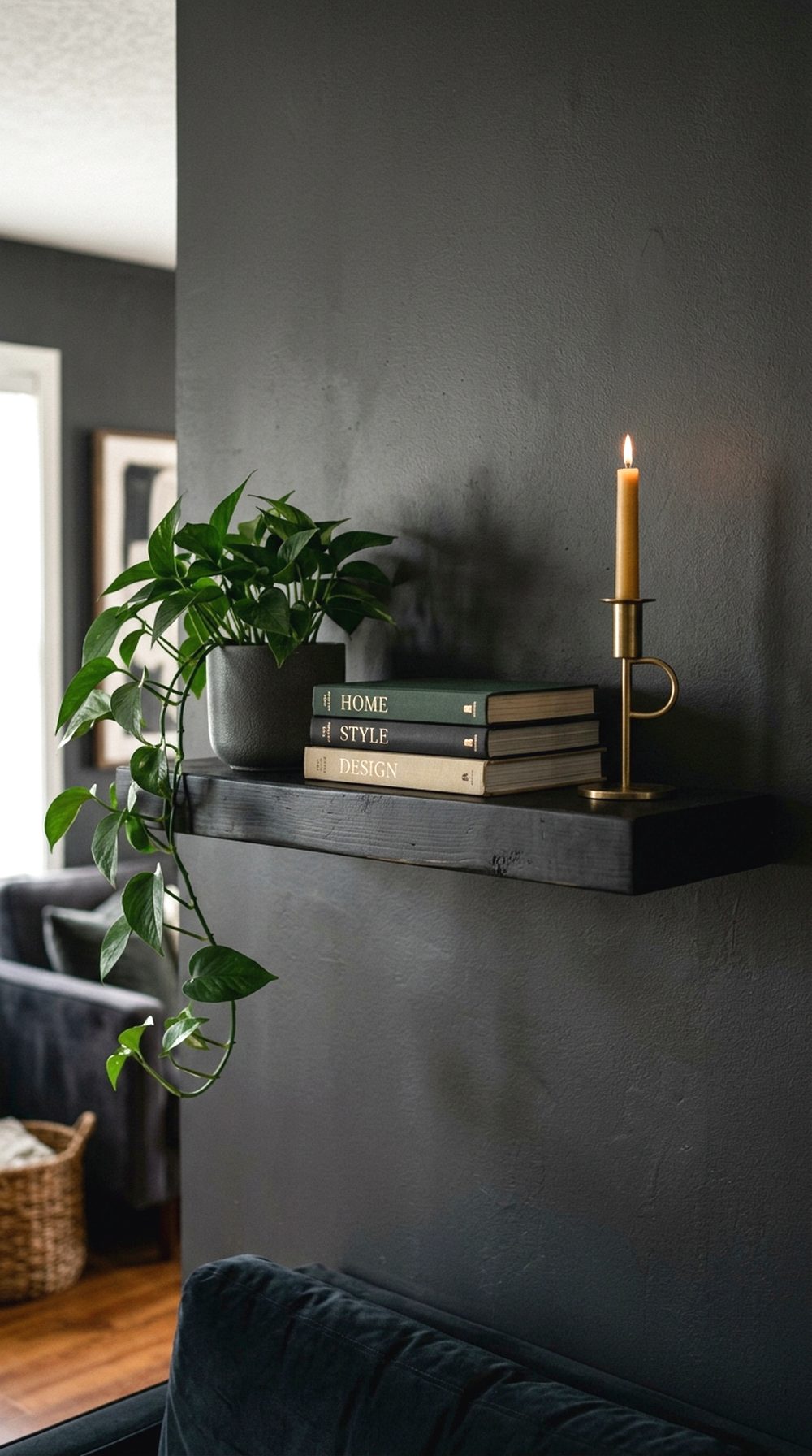 Matte Black Floating Shelf