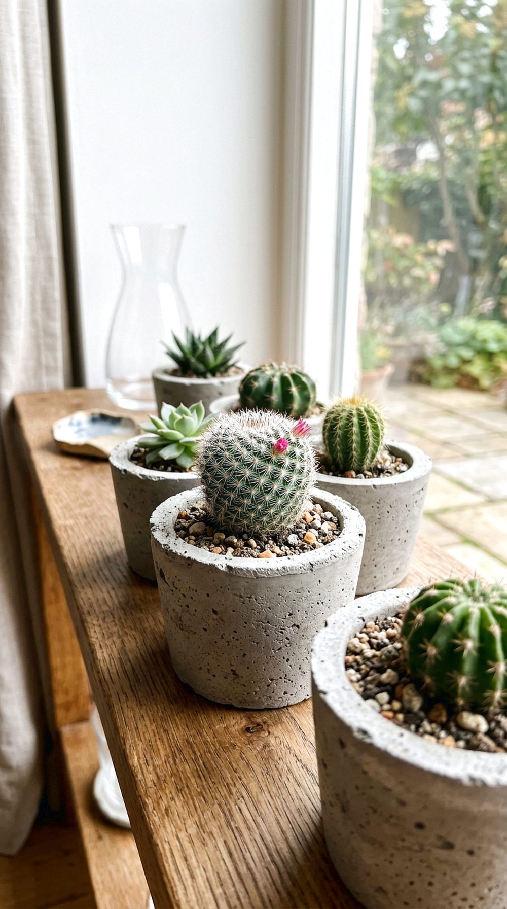 Mini Cement Cactus Pots