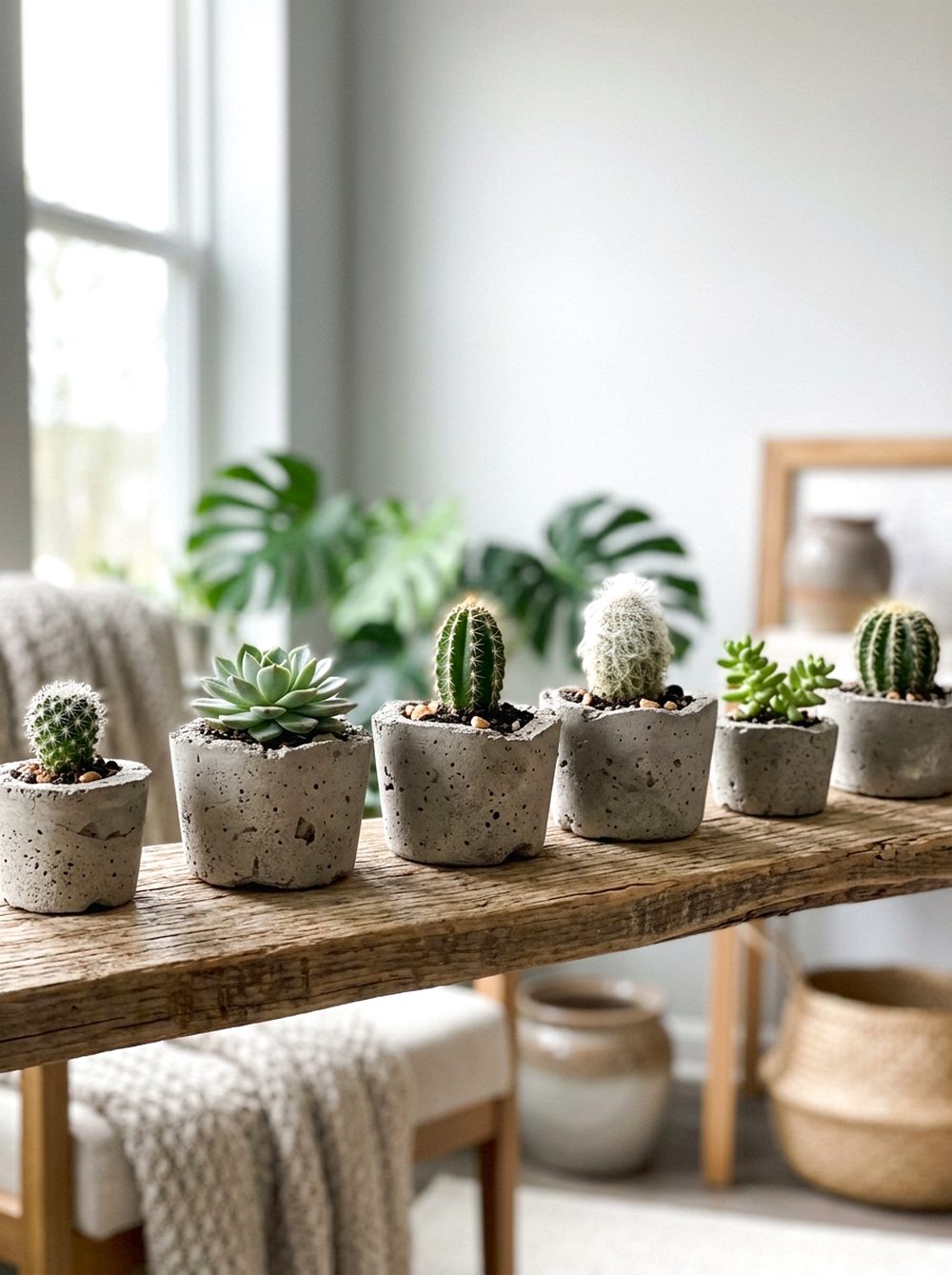 Mini Concrete Cactus Pots