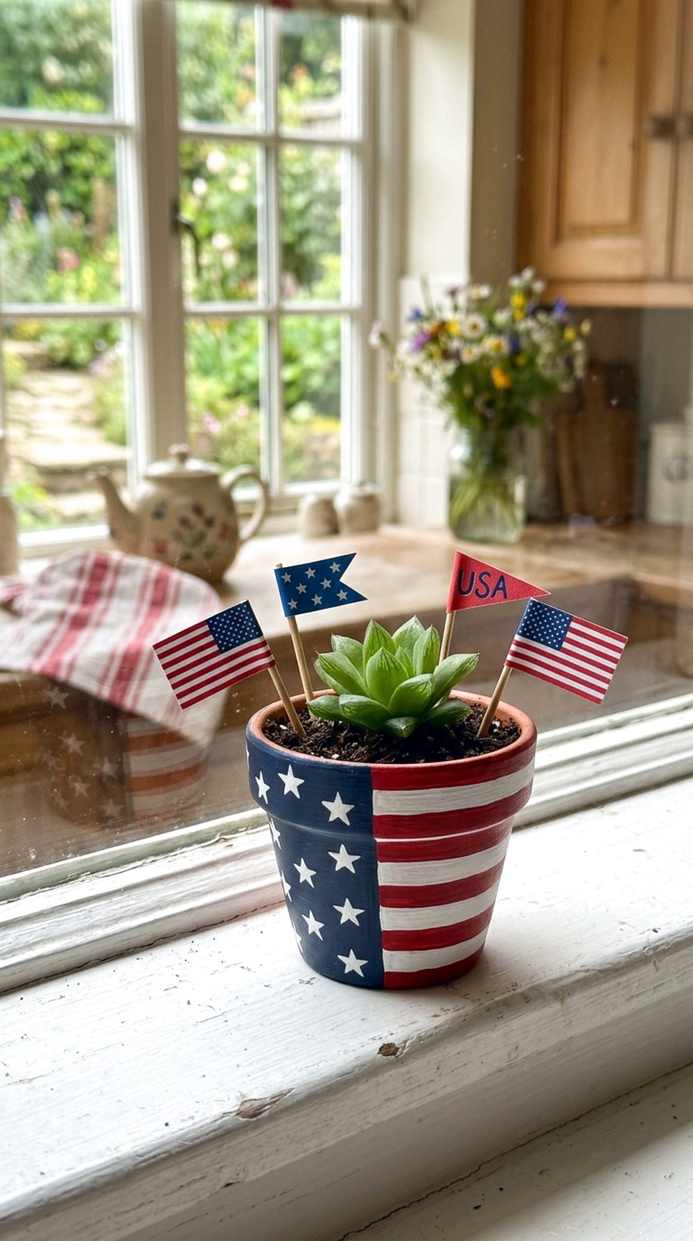 Mini Flag Flower Pot