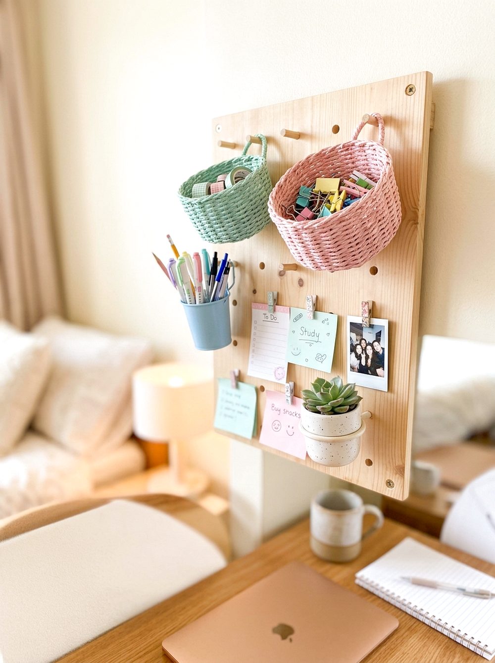 Mini Pegboard Desk Organizer