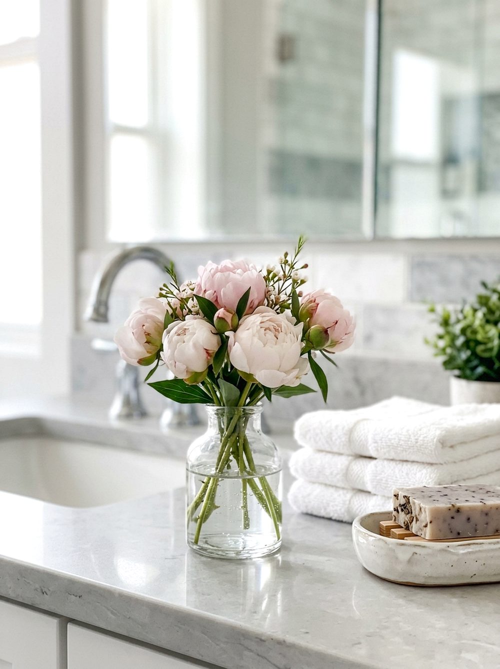 Mini Peony Bathroom Bud Vase