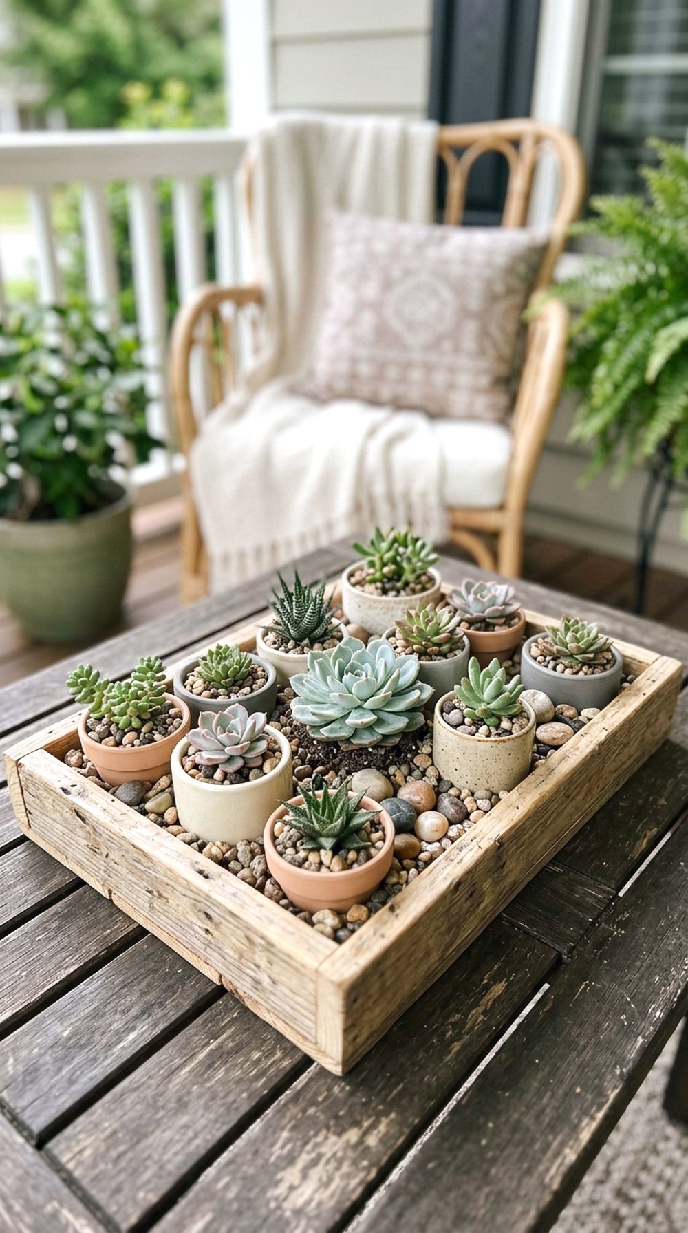 Mini Porch Succulent Garden