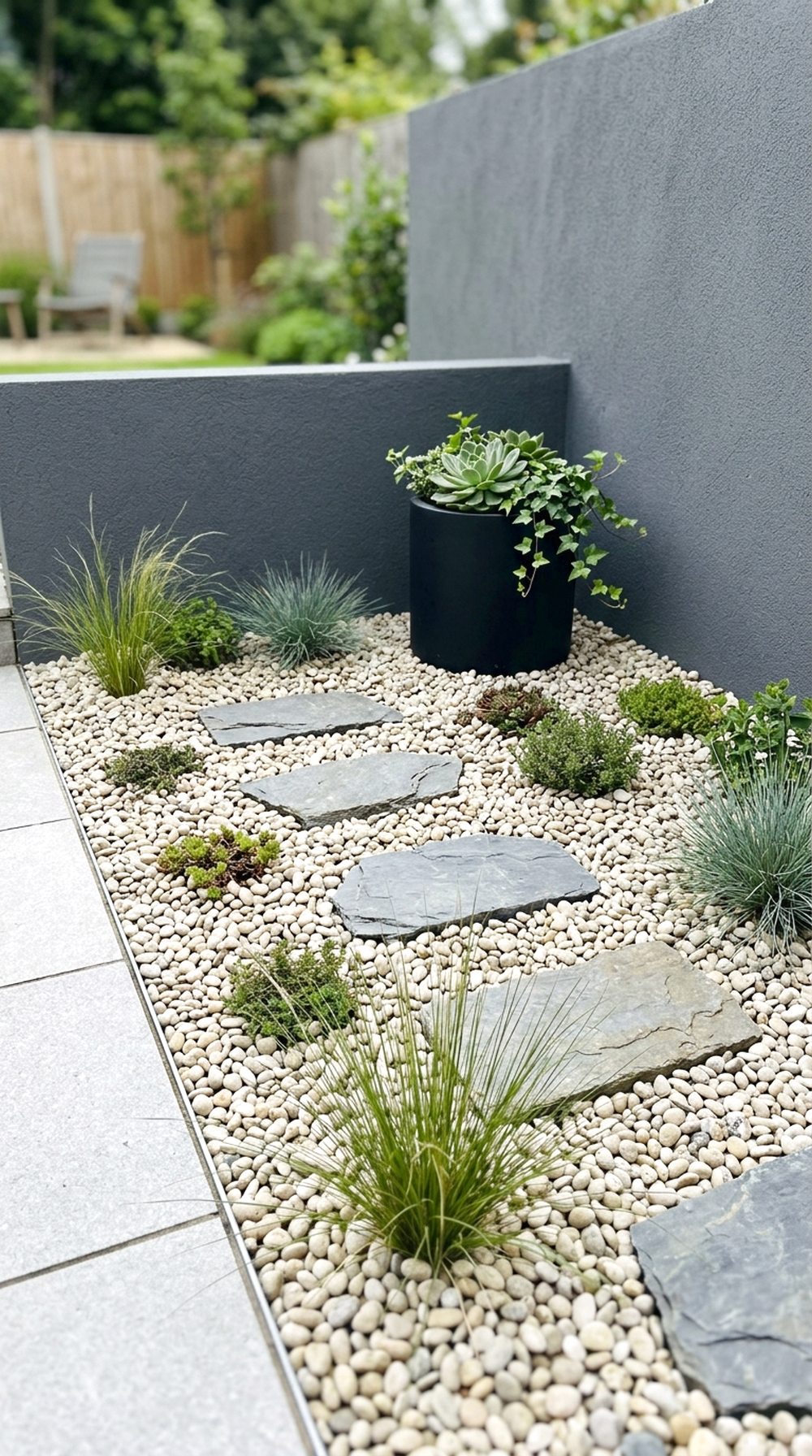 Minimal Gravel Garden Corner