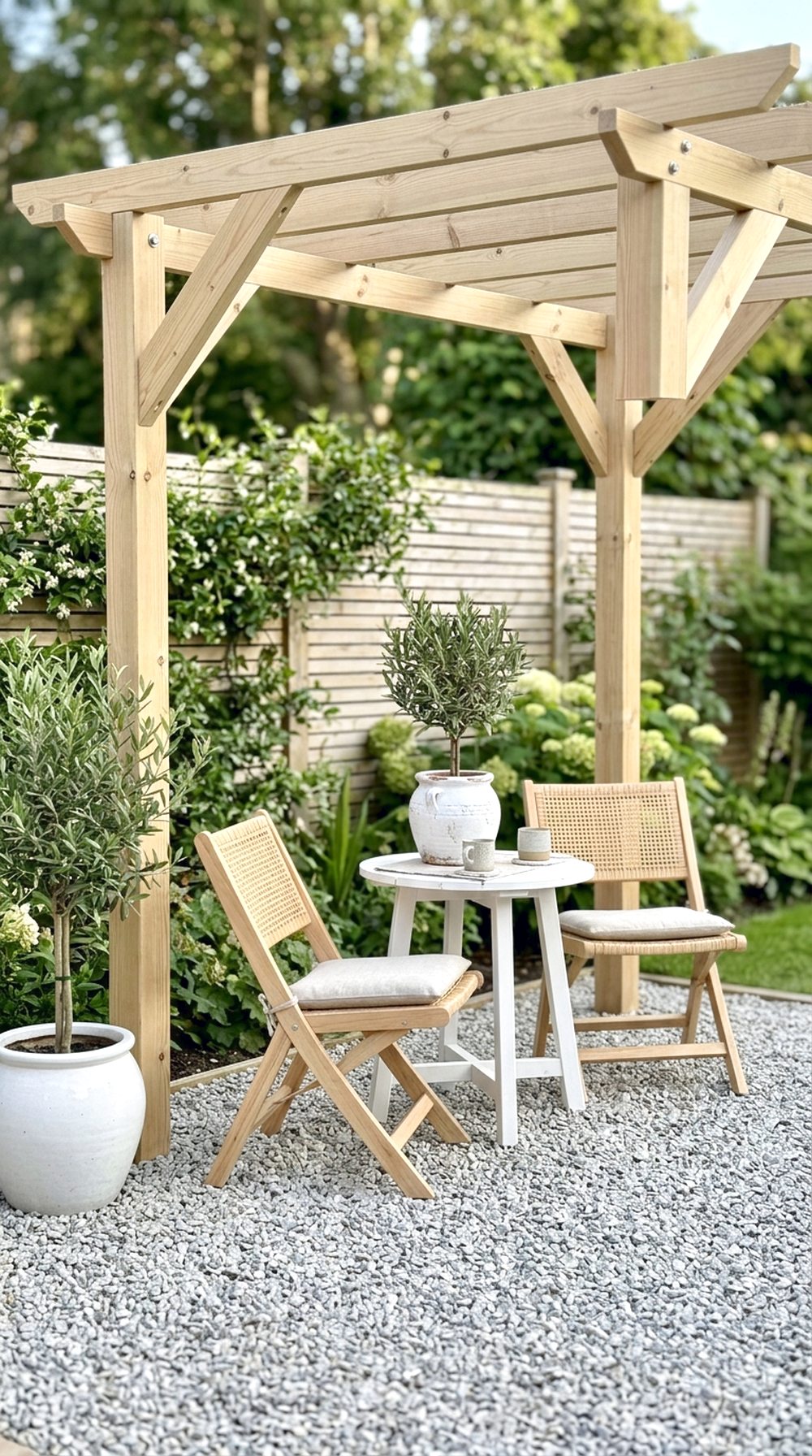 Minimal Pergola With Gravel Floor