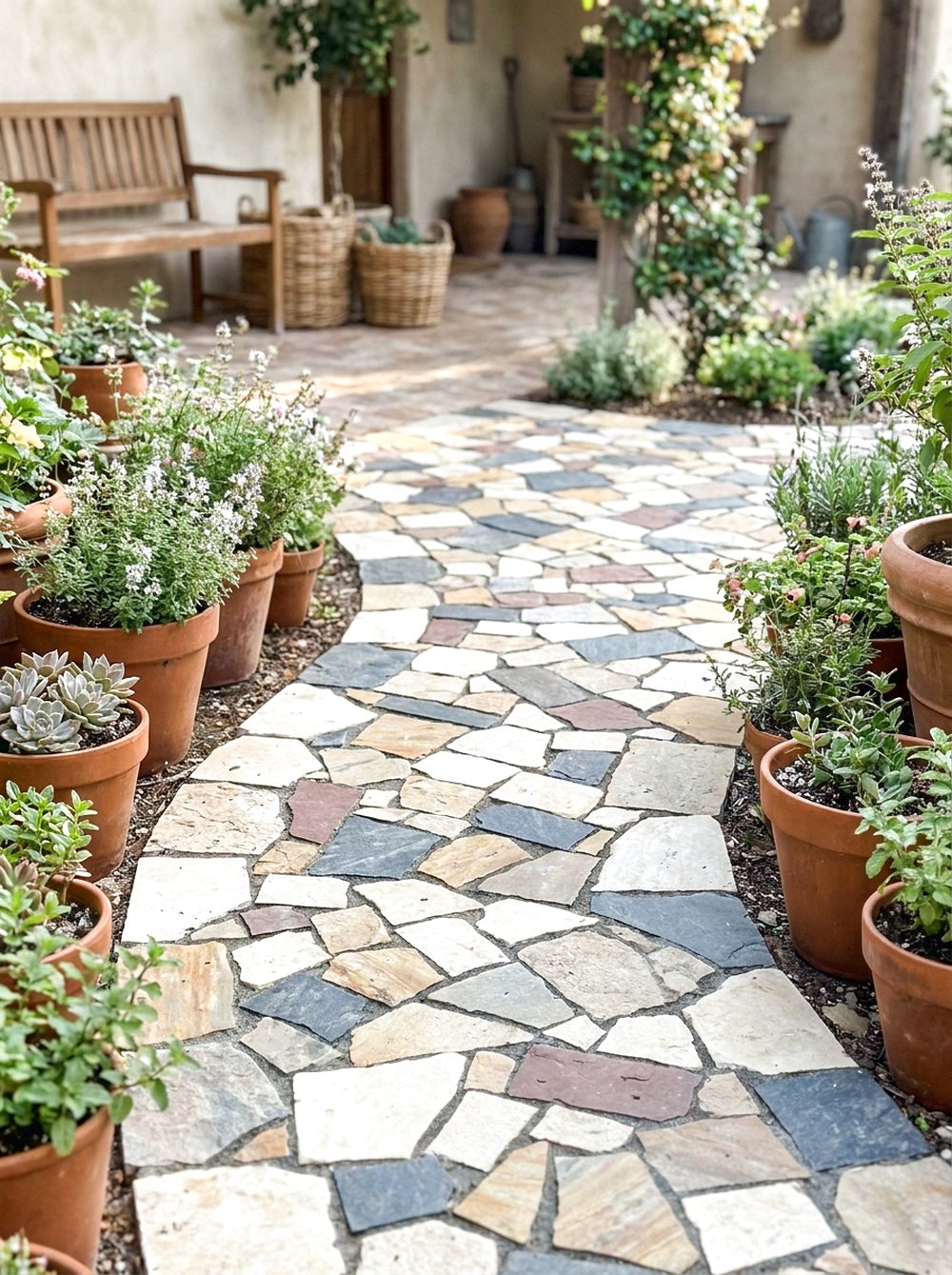 Mixed Stone Mosaic Path