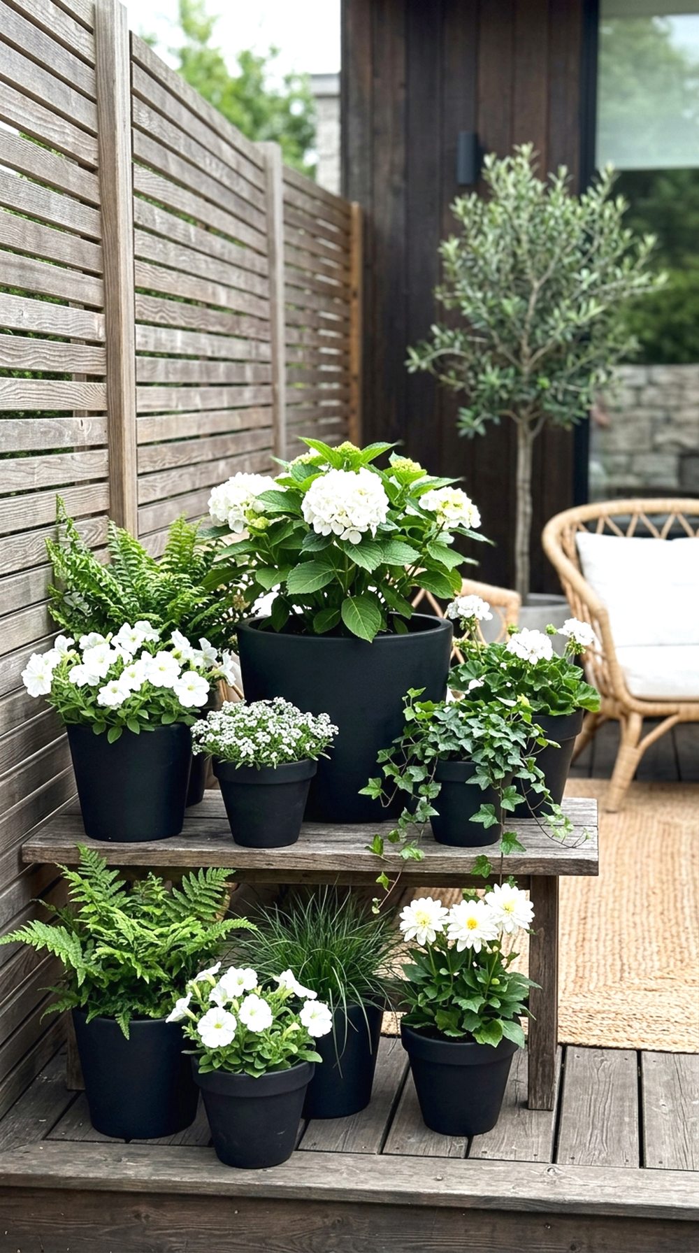 Modern Black Pot Flower Corner