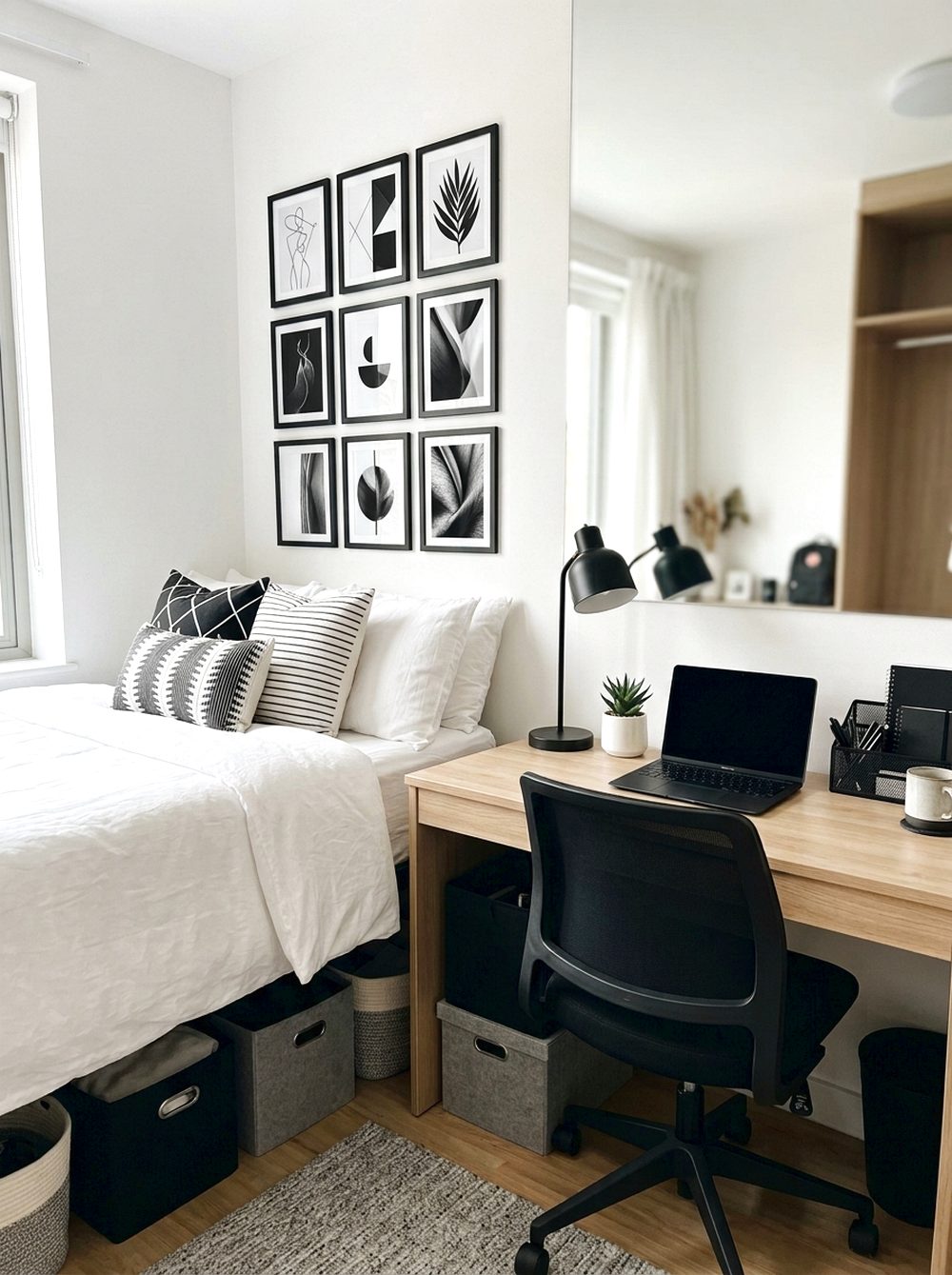Modern Black and White Dorm Theme