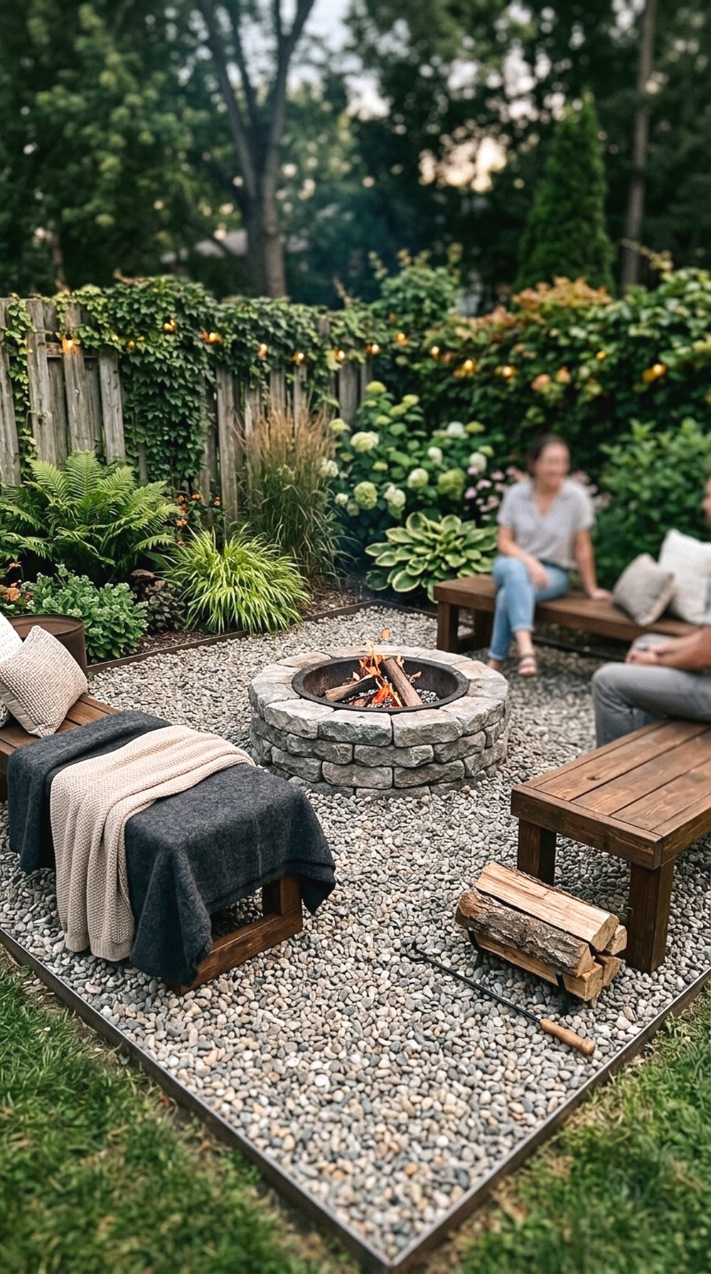 Modern Fire Pit Garden Area