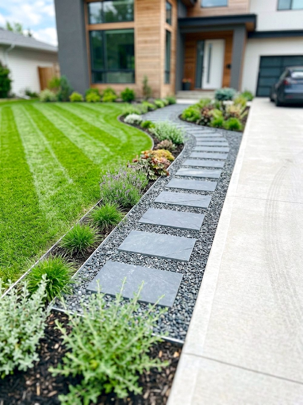 Modern Grass and Stone Strip