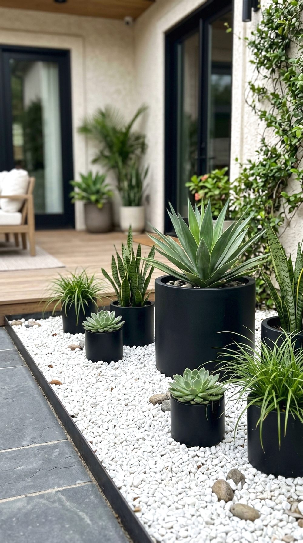 Modern White Gravel Garden