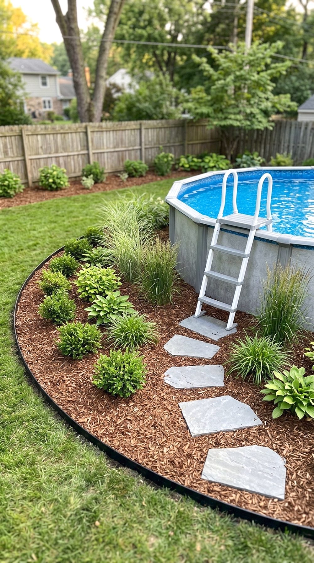 Mulch Bed Around Pool