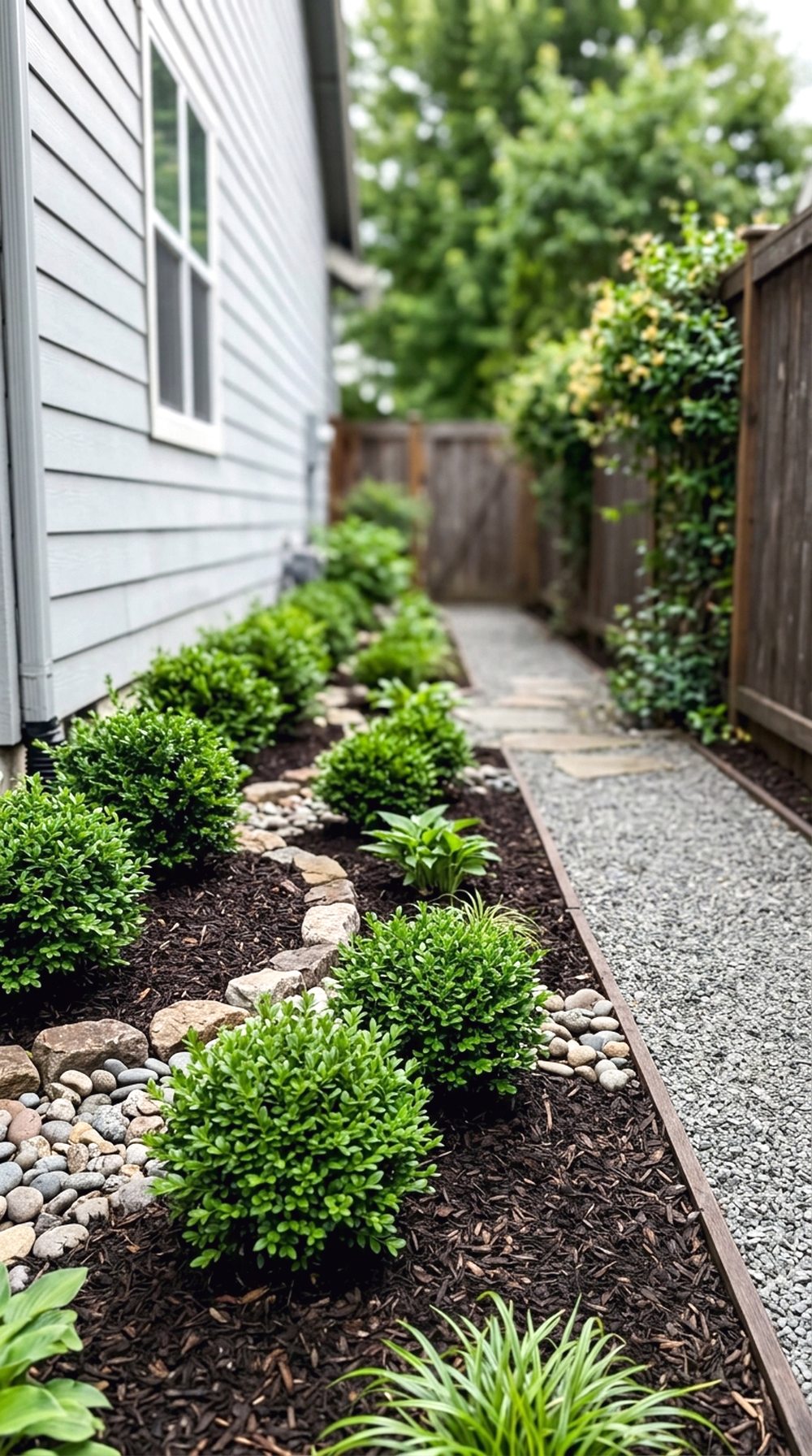 Mulch and Shrub Side Garden