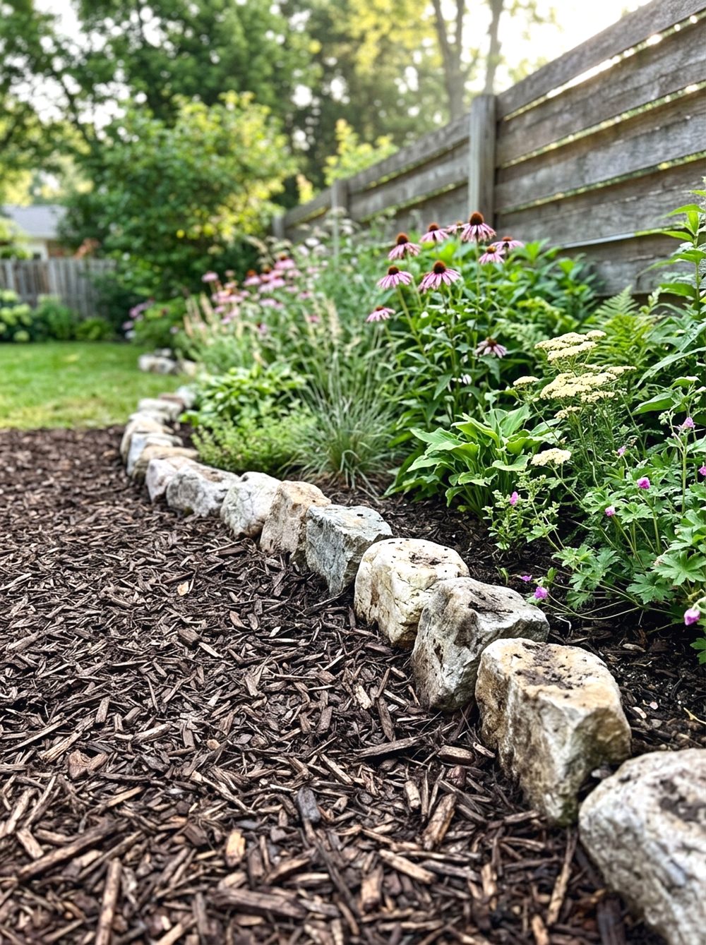 Mulched Flower Bed Border