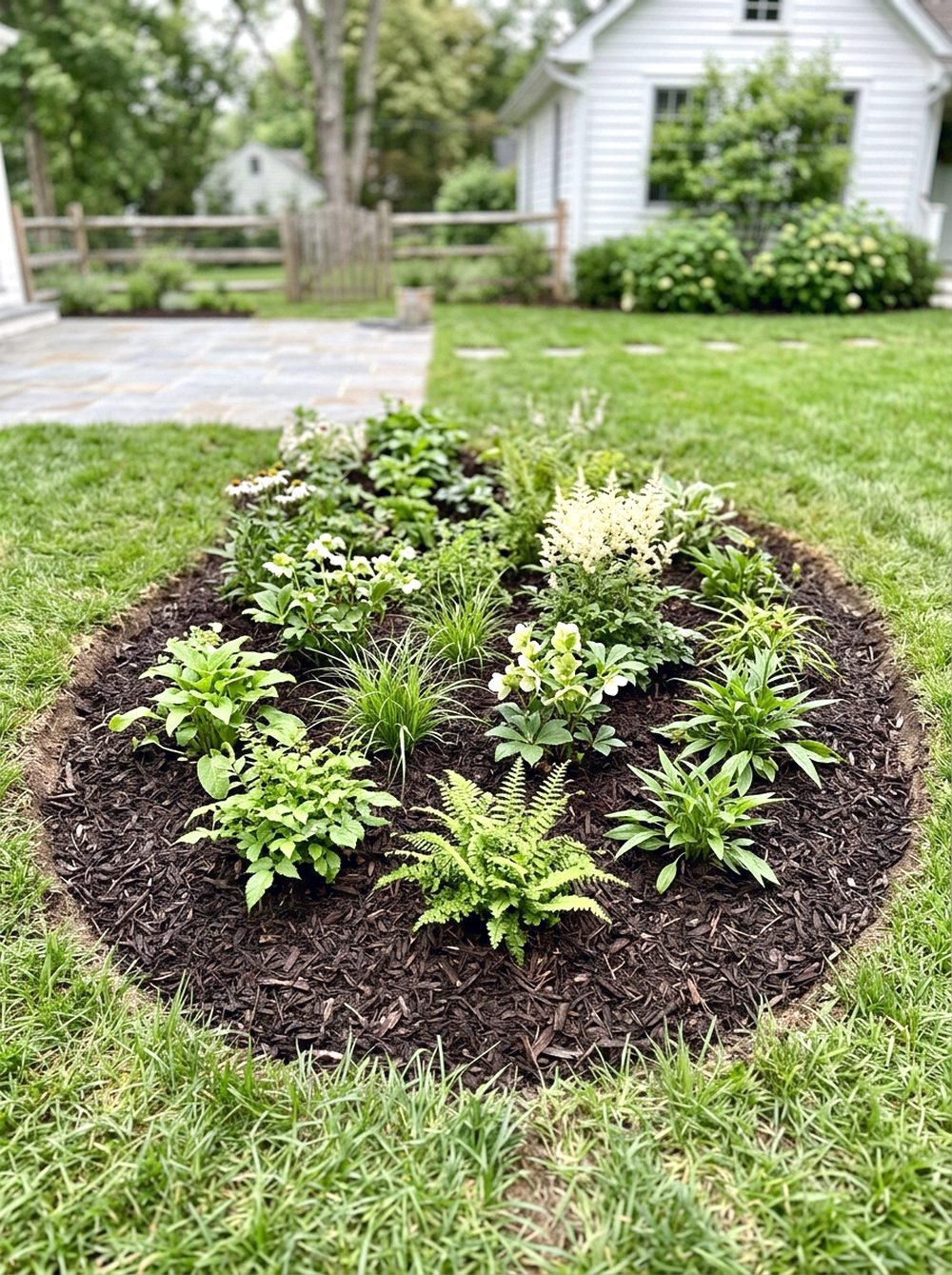 Mulched Rain Garden Bowl