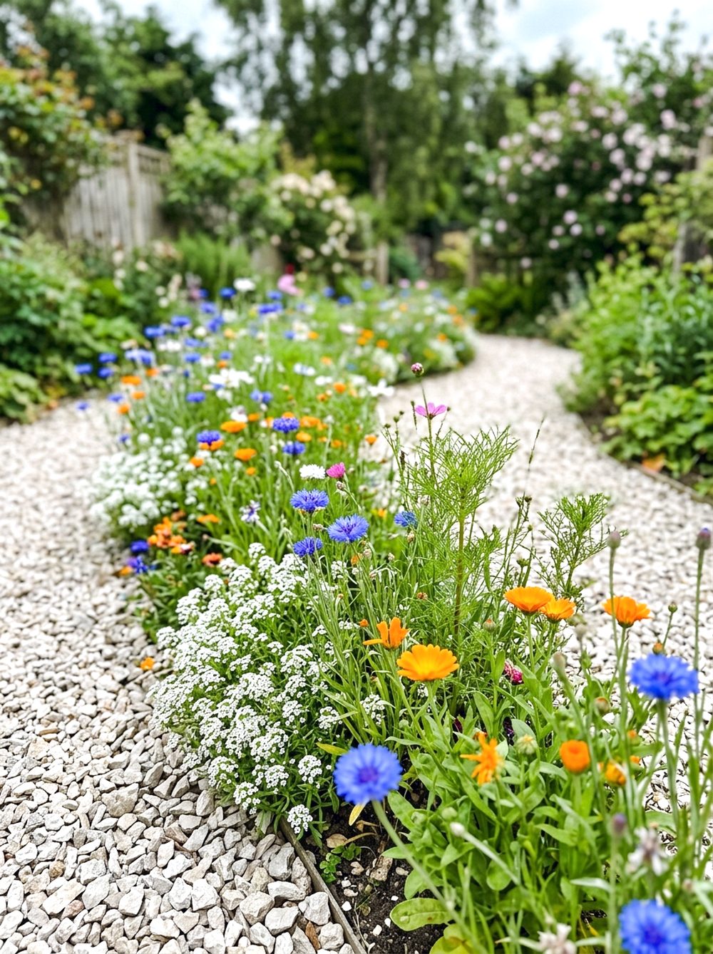 Narrow Walkway Wildflower Border