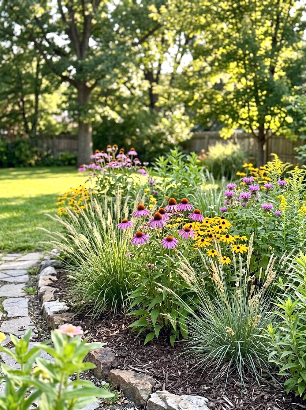 Native Flower Rain Garden